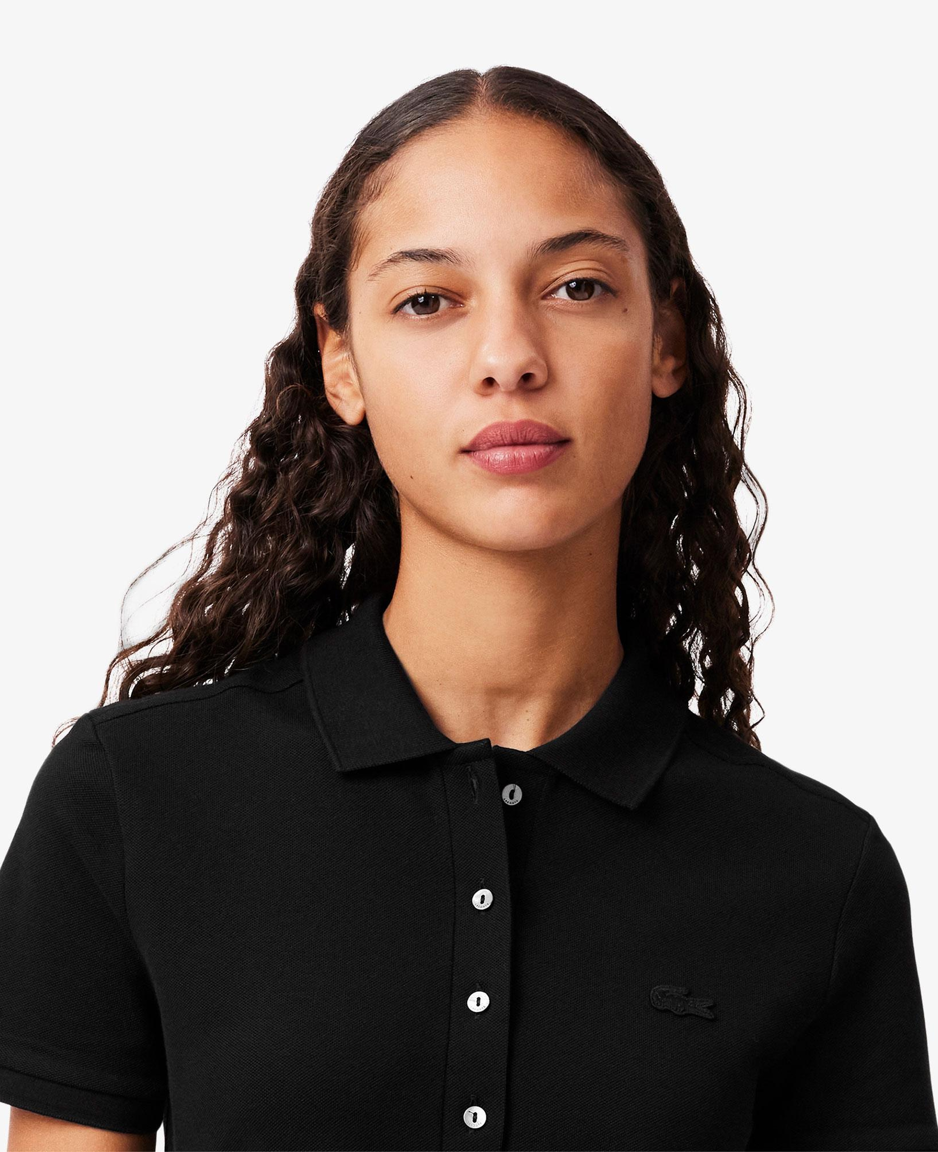 Lacoste Kadın Slim Fit Kısa Kollu Polo Yaka Siyah Elbise