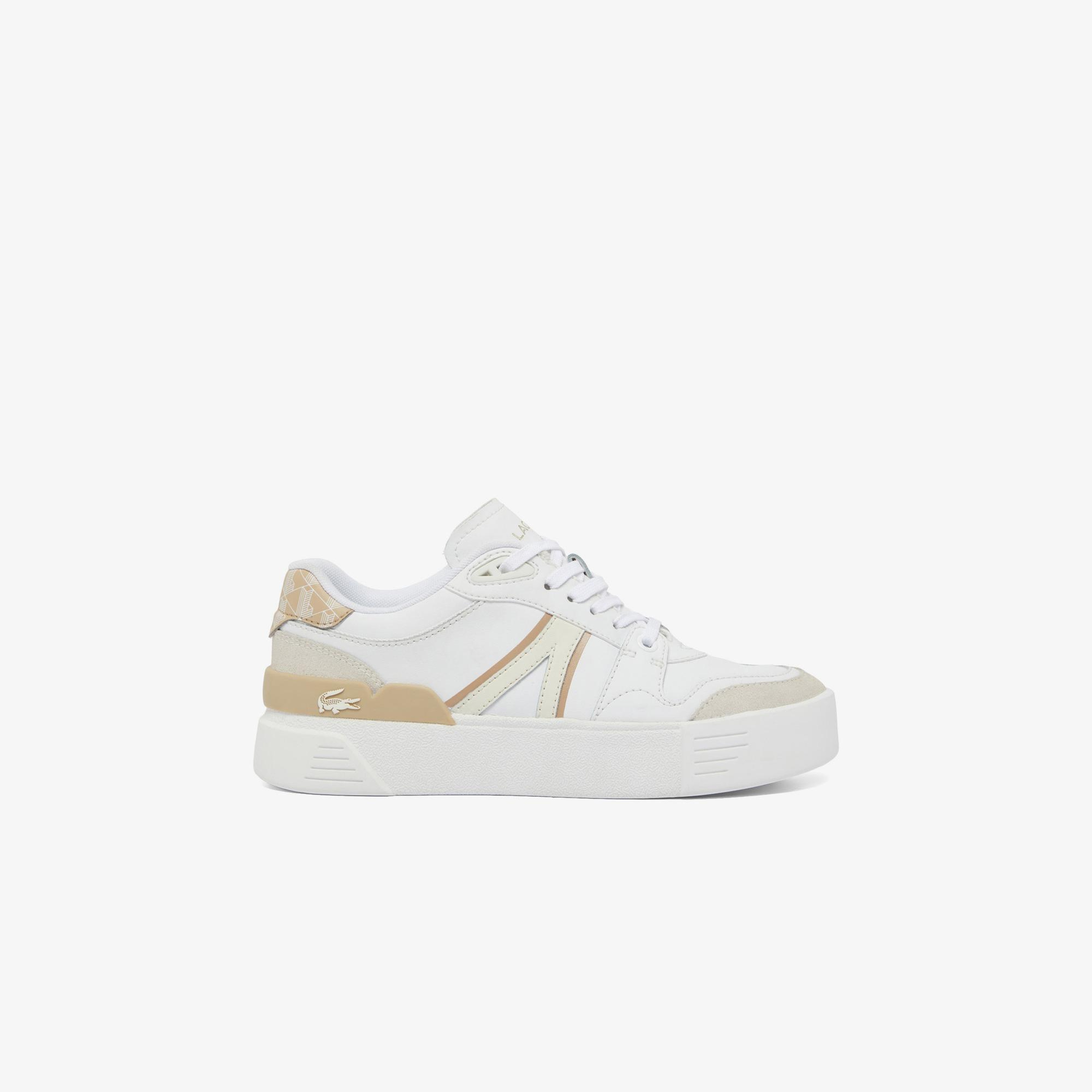 Lacoste L002 Evo Kadın Beyaz/Kahverengi Sneaker