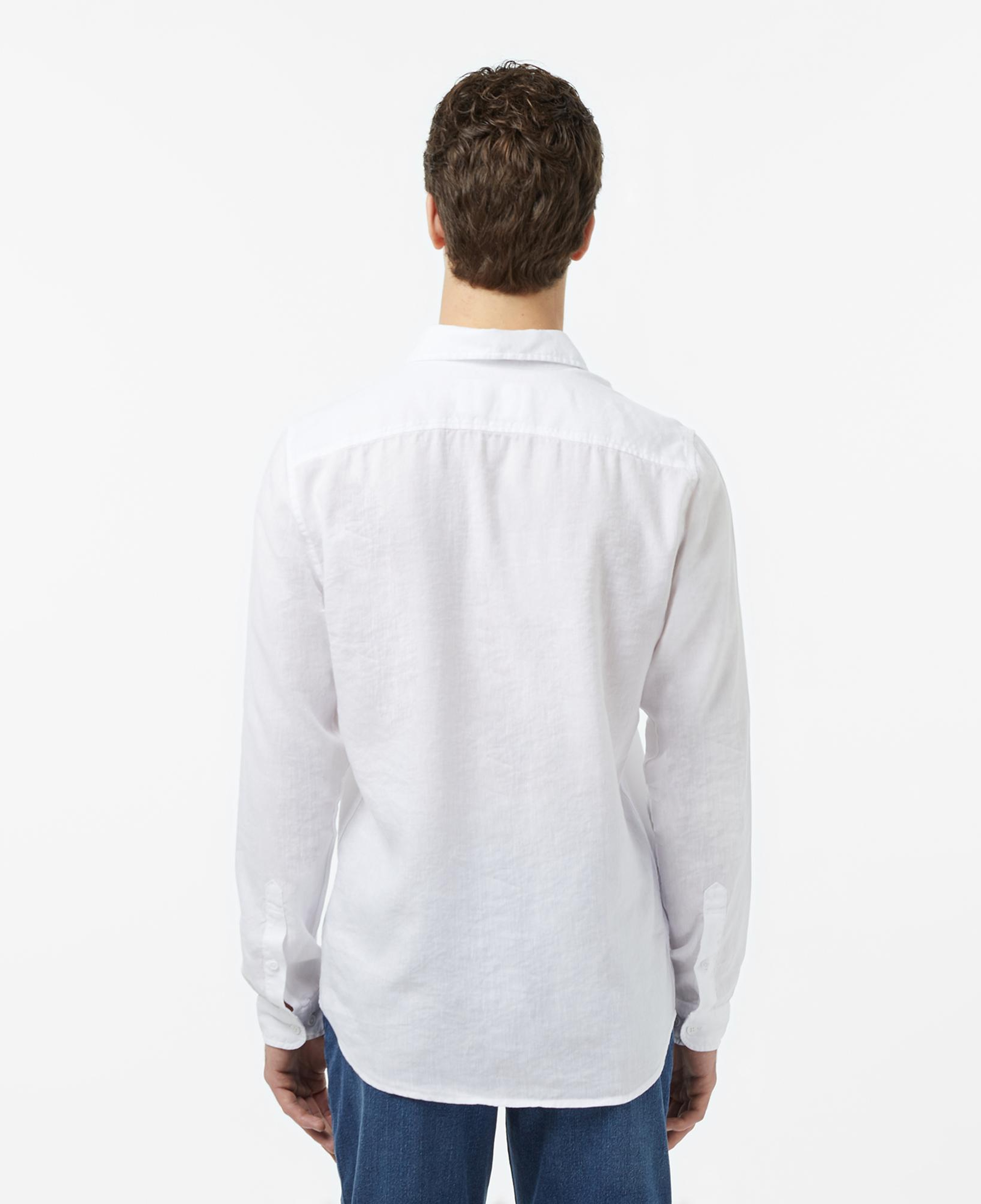 Lacoste Erkek Slim Fit Keten Beyaz Gömlek