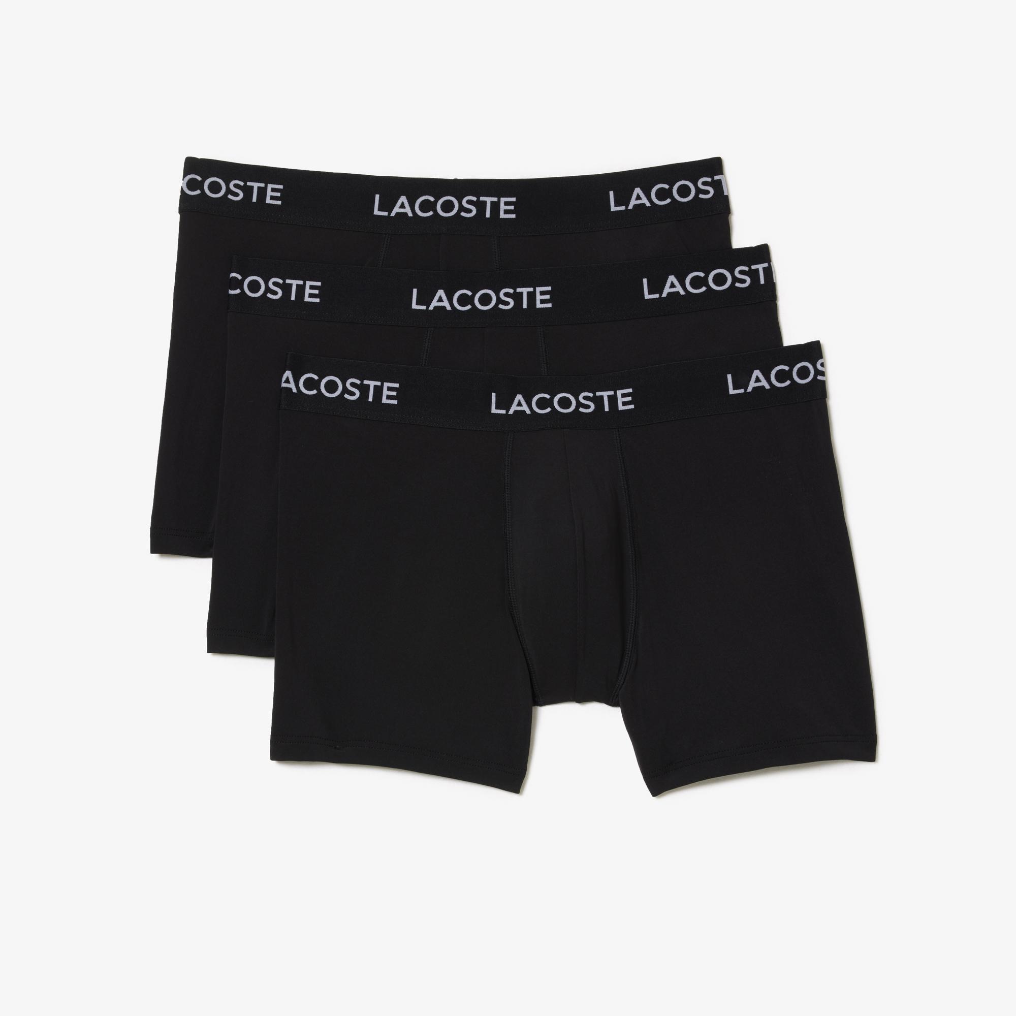 Lacoste Erkek 3'lü Siyah Boxer