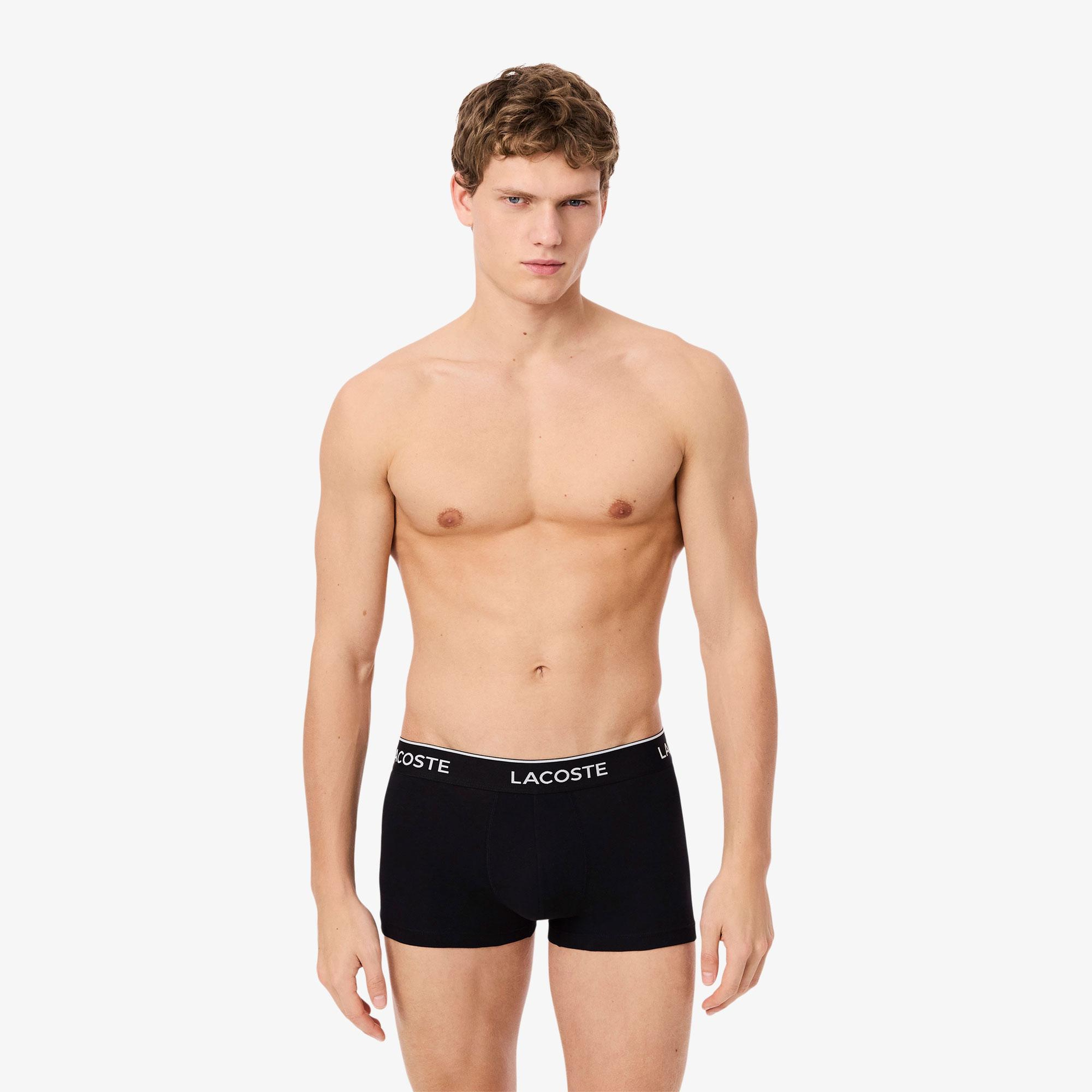 Lacoste Erkek 3'lü Siyah Boxer