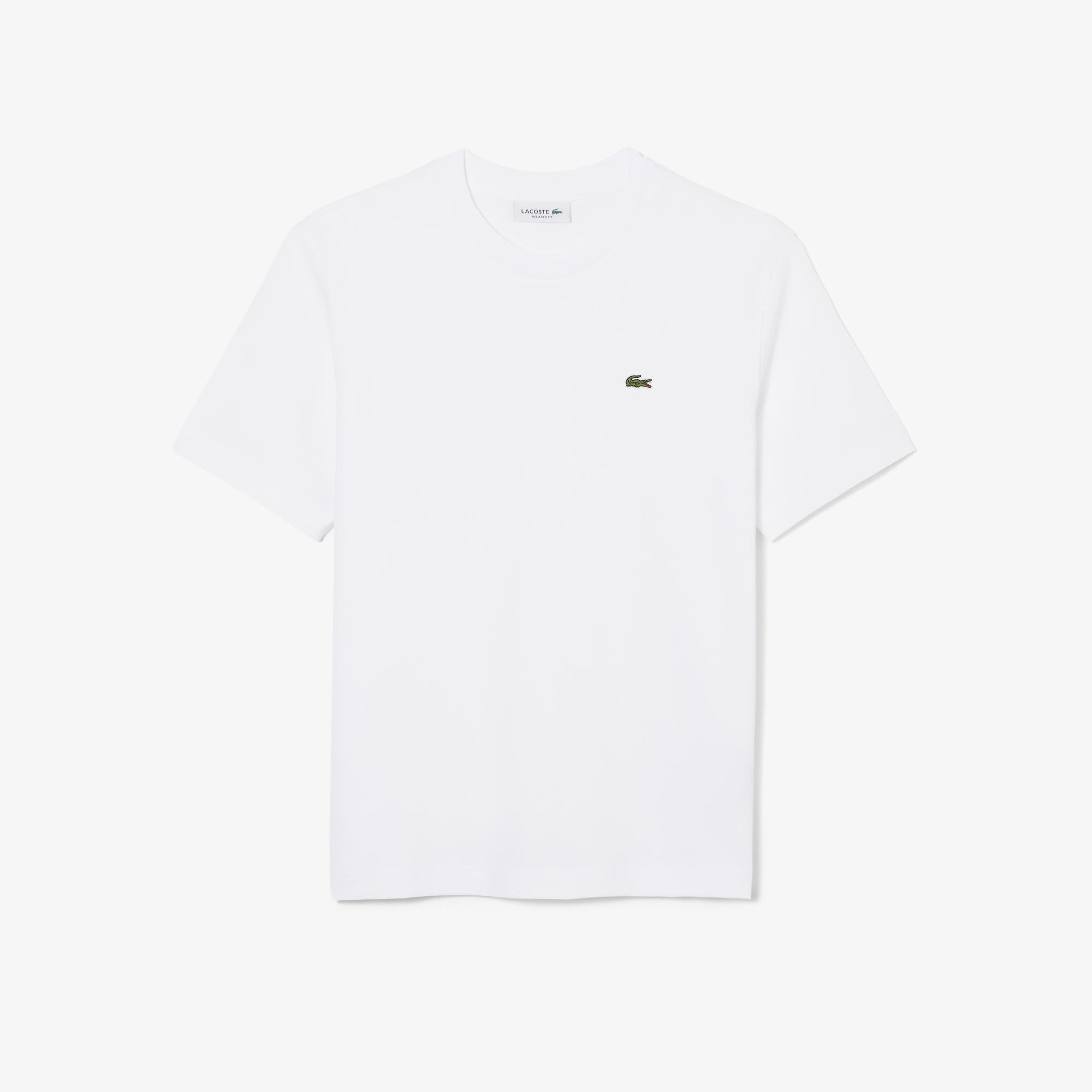 Lacoste Kadın Relaxed Fit Bisiklet Yaka Beyaz T-Shirt