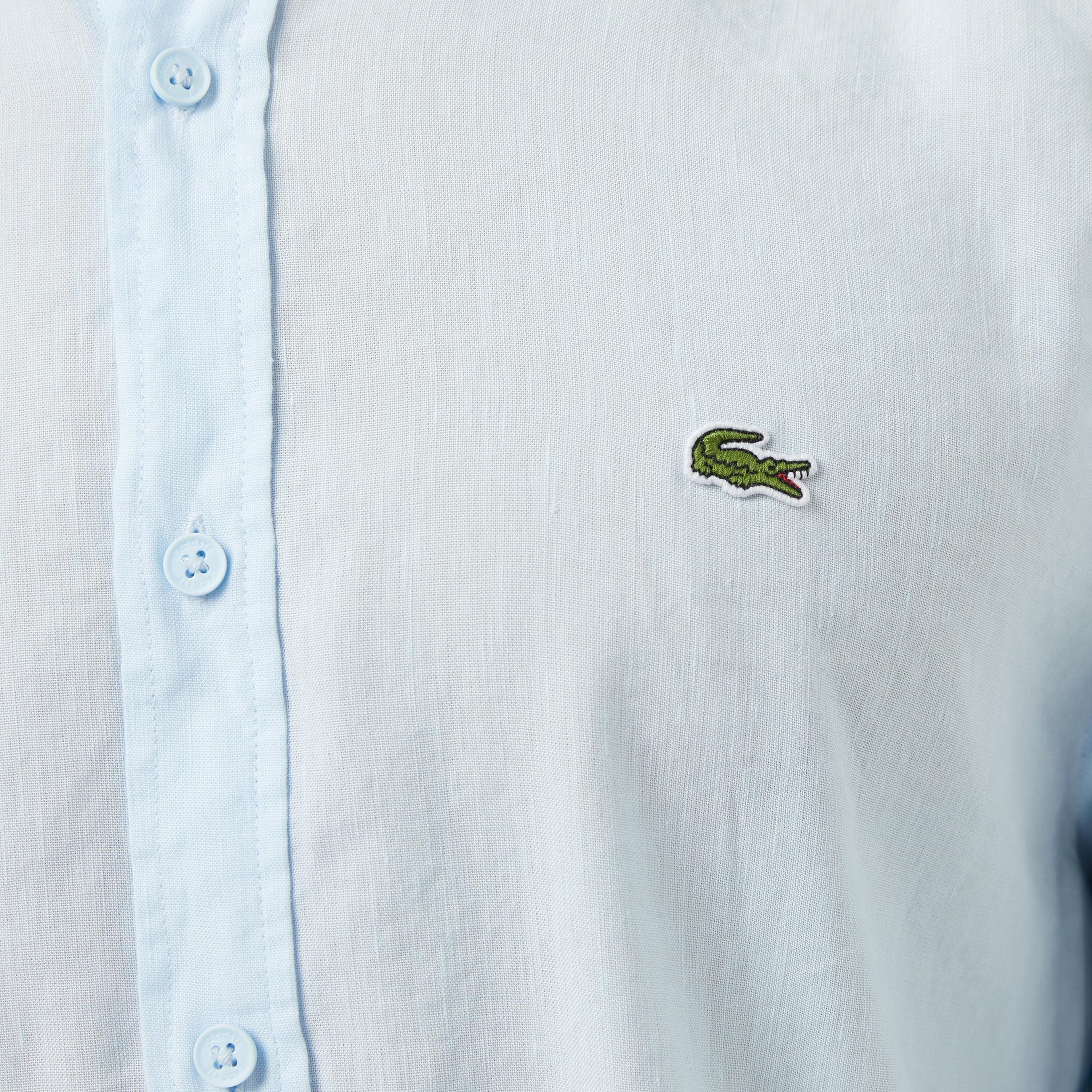 Lacoste Erkek Regular Fit Keten Açık Mavi Gömlek
