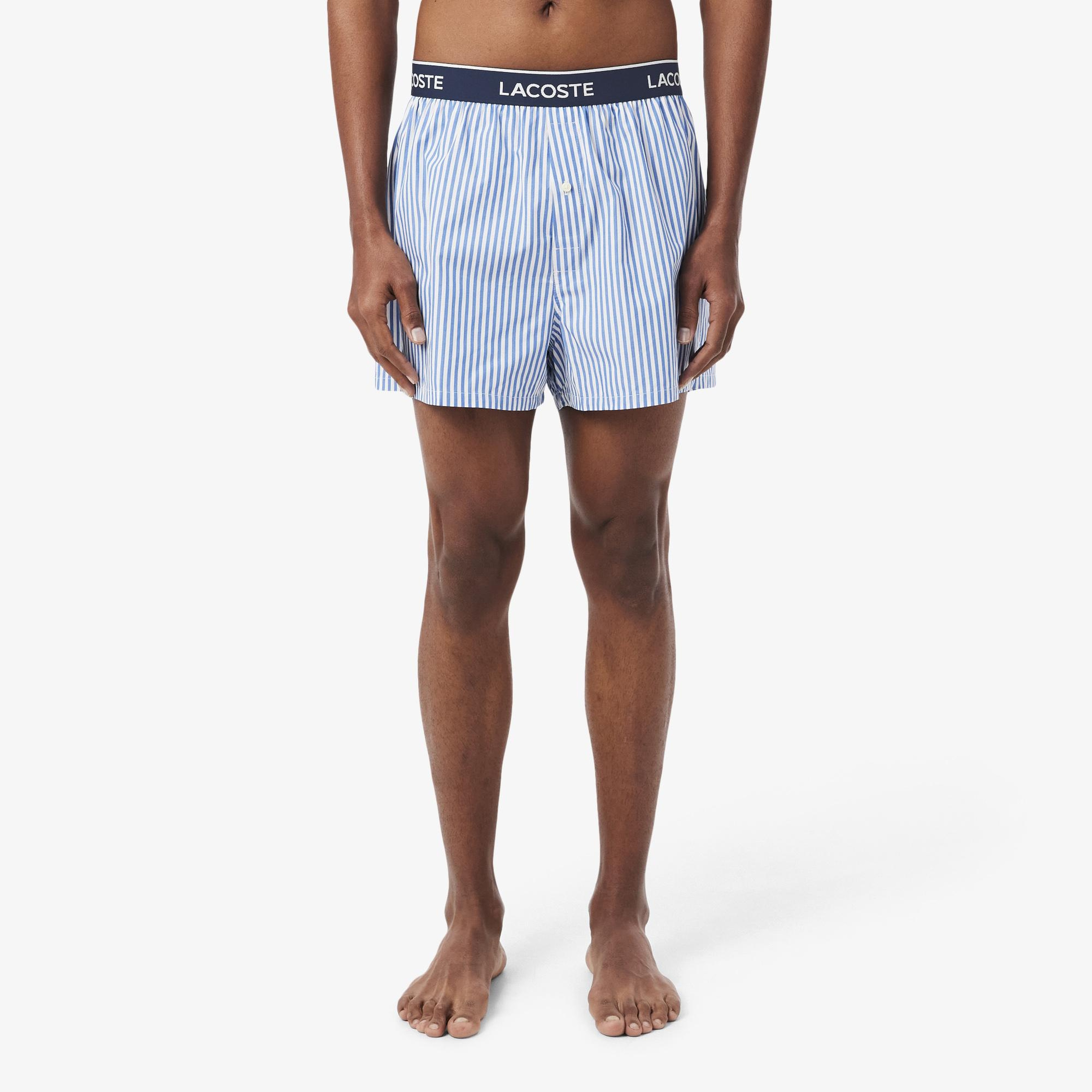 Lacoste Erkek 3'lü Mavi Boxer