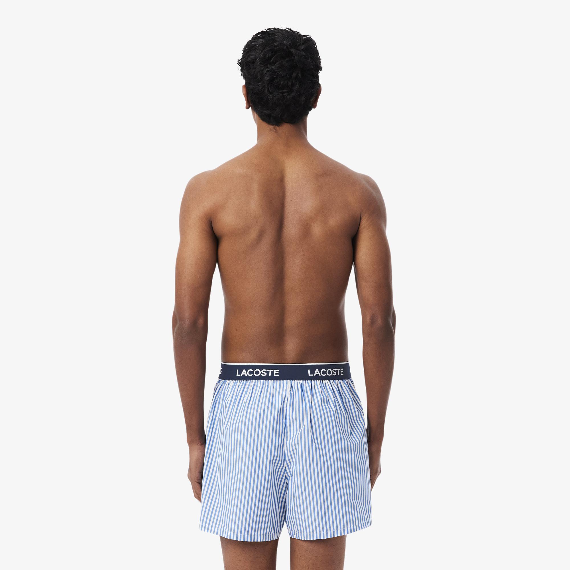 Lacoste Erkek 3'lü Mavi Boxer