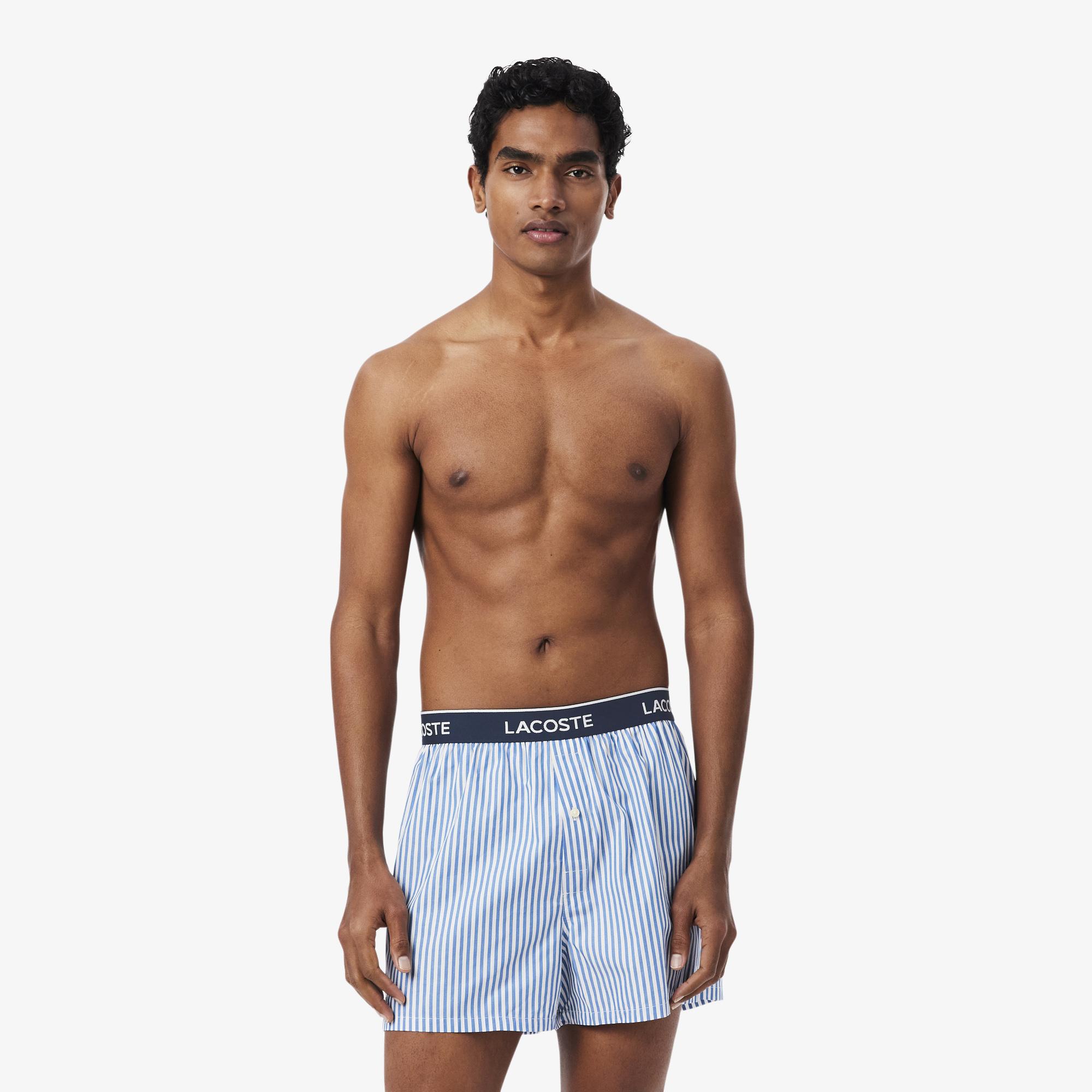 Lacoste Erkek 3'lü Mavi Boxer