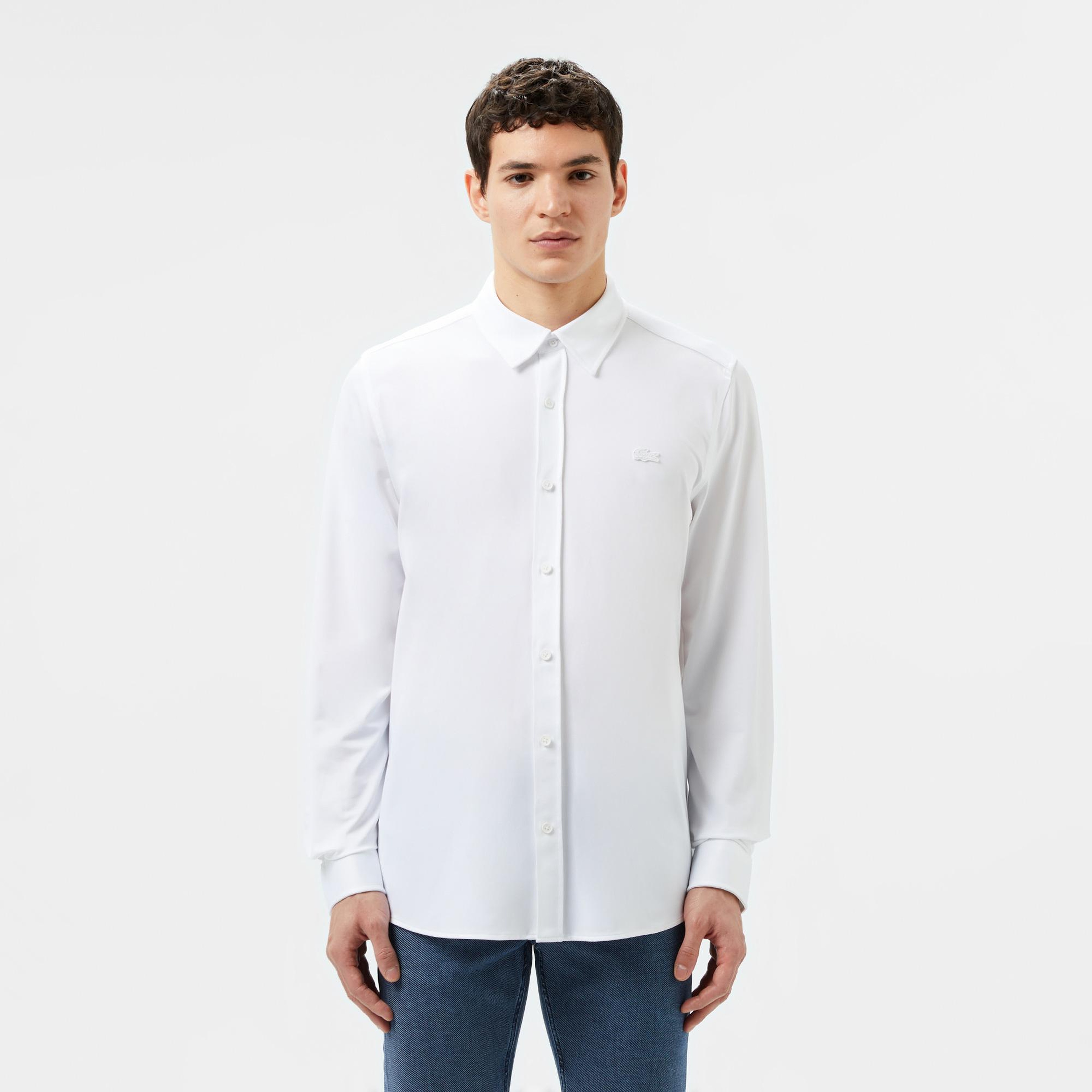 Lacoste Erkek Slim Fit Beyaz Gömlek