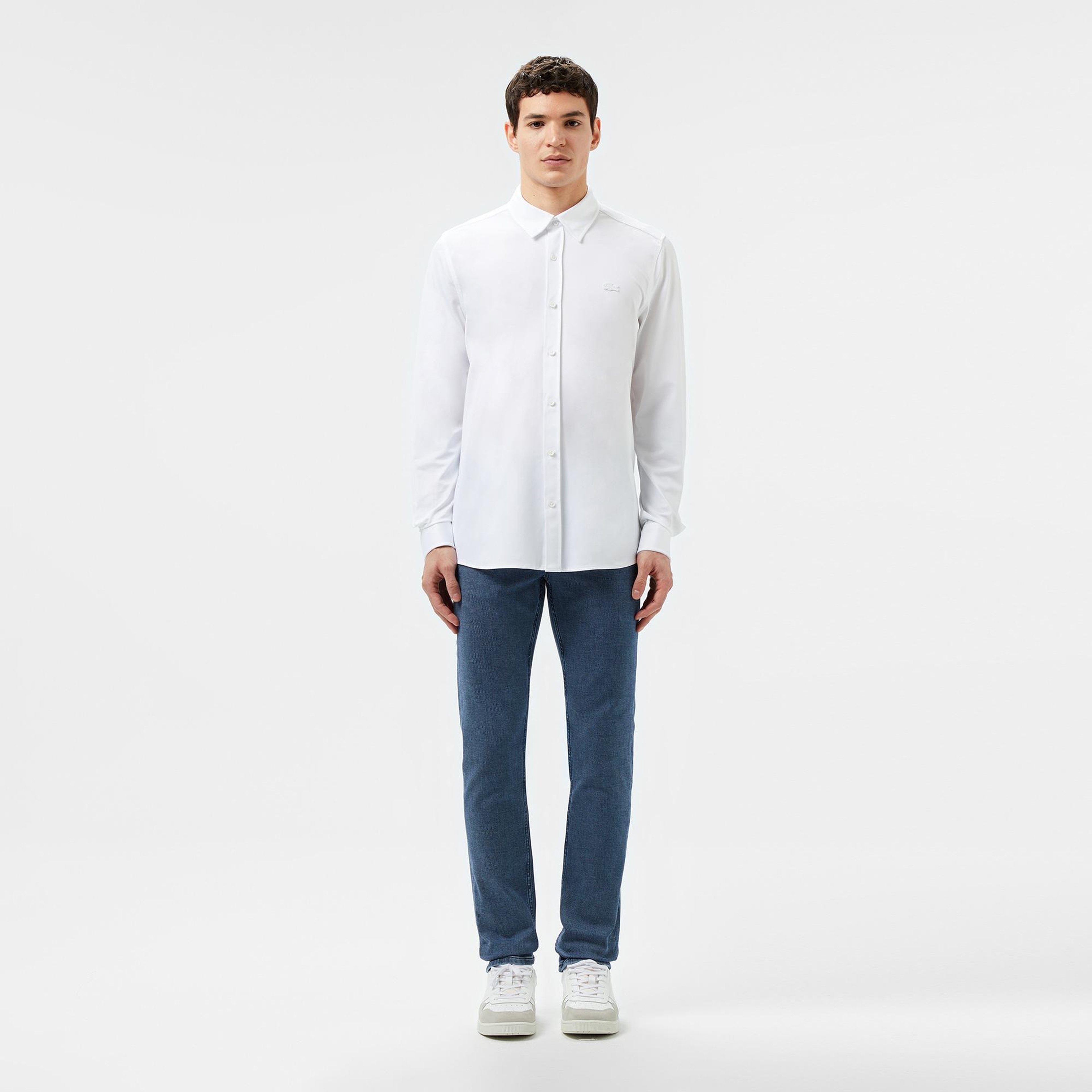 Lacoste Erkek Slim Fit Beyaz Gömlek