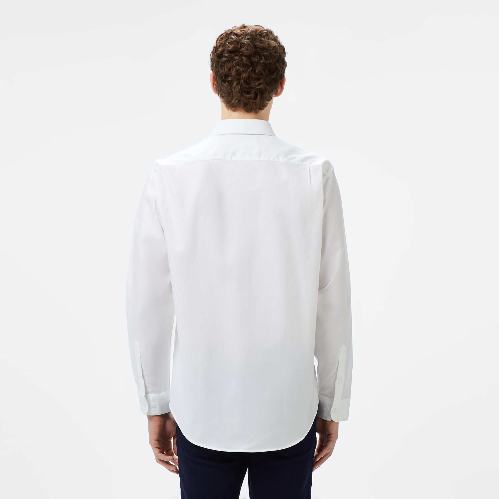 Lacoste Erkek Regular Fit Düğmeli Yaka Beyaz Gömlek