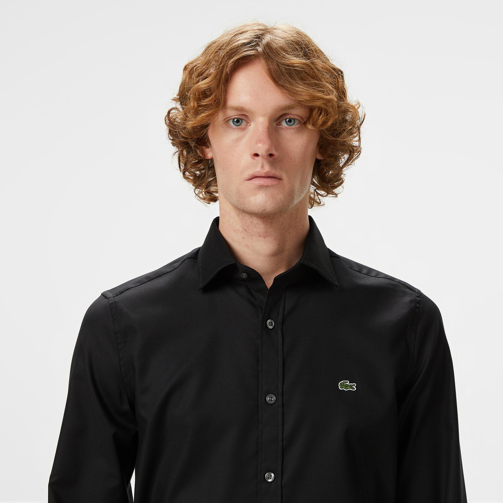 Lacoste Erkek Slim Fit Siyah Gömlek