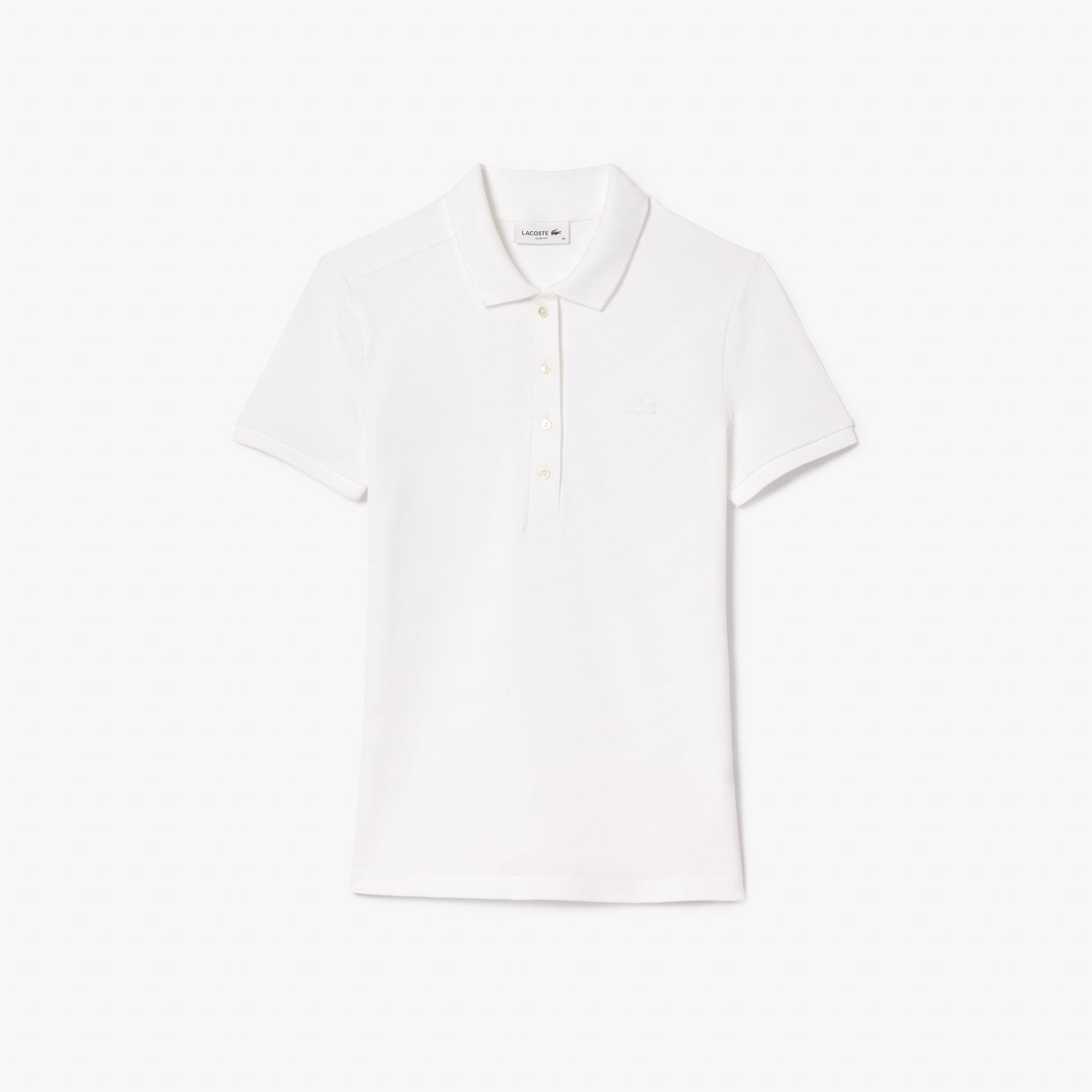 Lacoste L.12.D Kadın Slim Fit Beyaz Polo