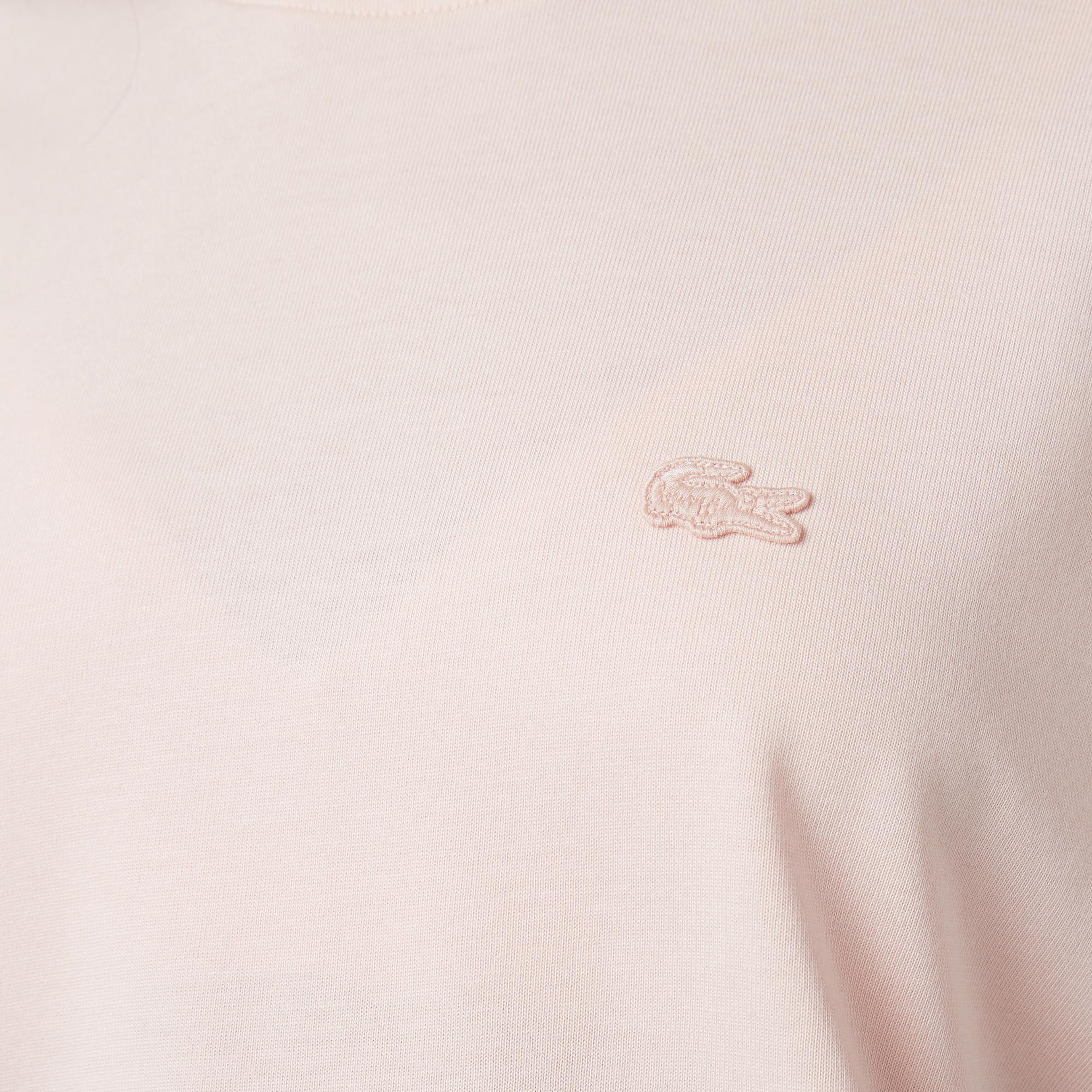 Lacoste Kadın Loose Fit Bisiklet Yaka Pembe T-Shirt