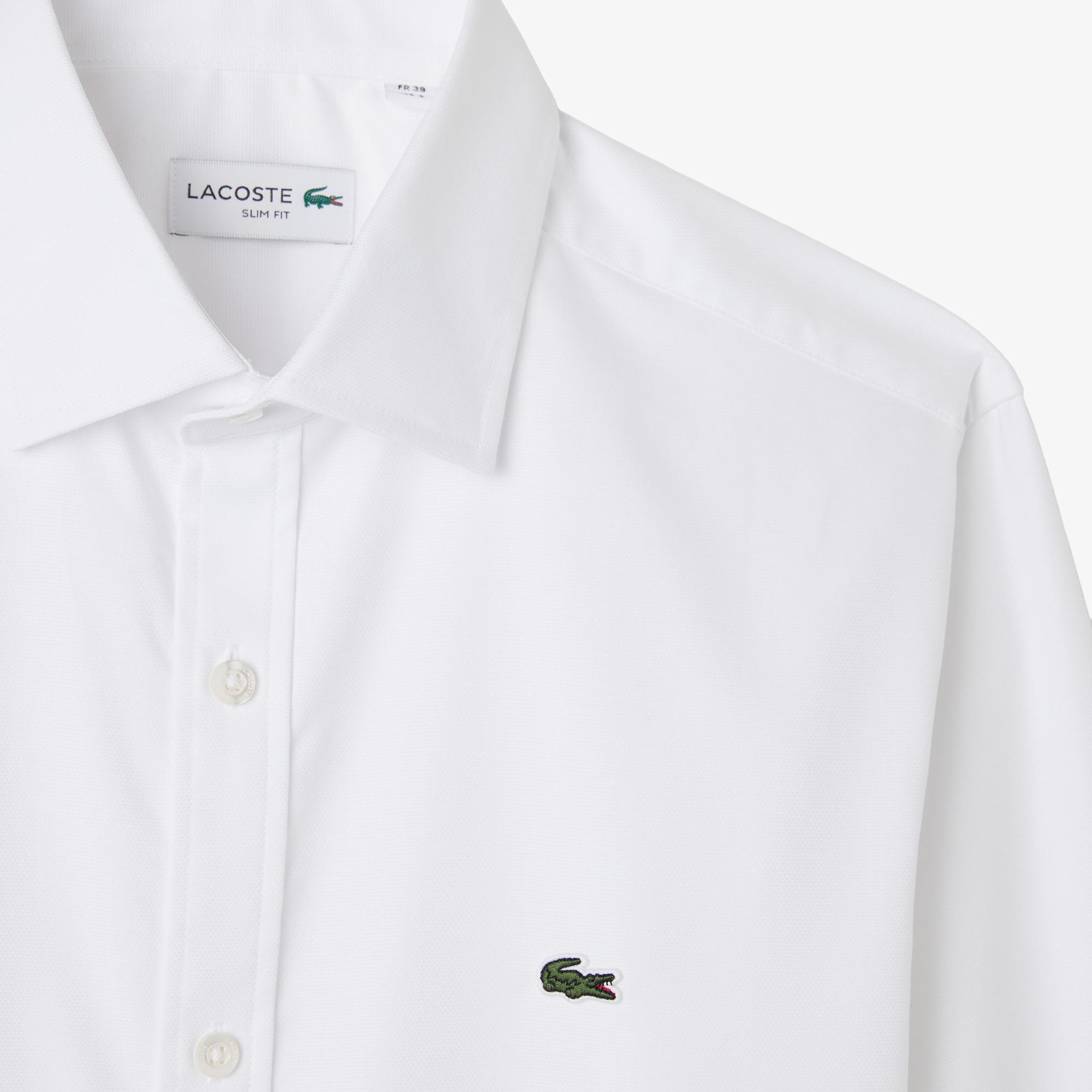 Lacoste Erkek Slim Fit Beyaz Gömlek