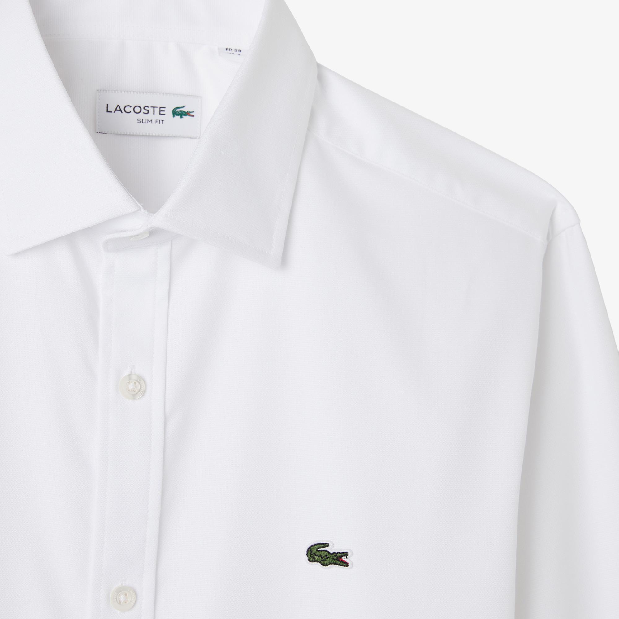 Lacoste Erkek Slim Fit Beyaz Gömlek