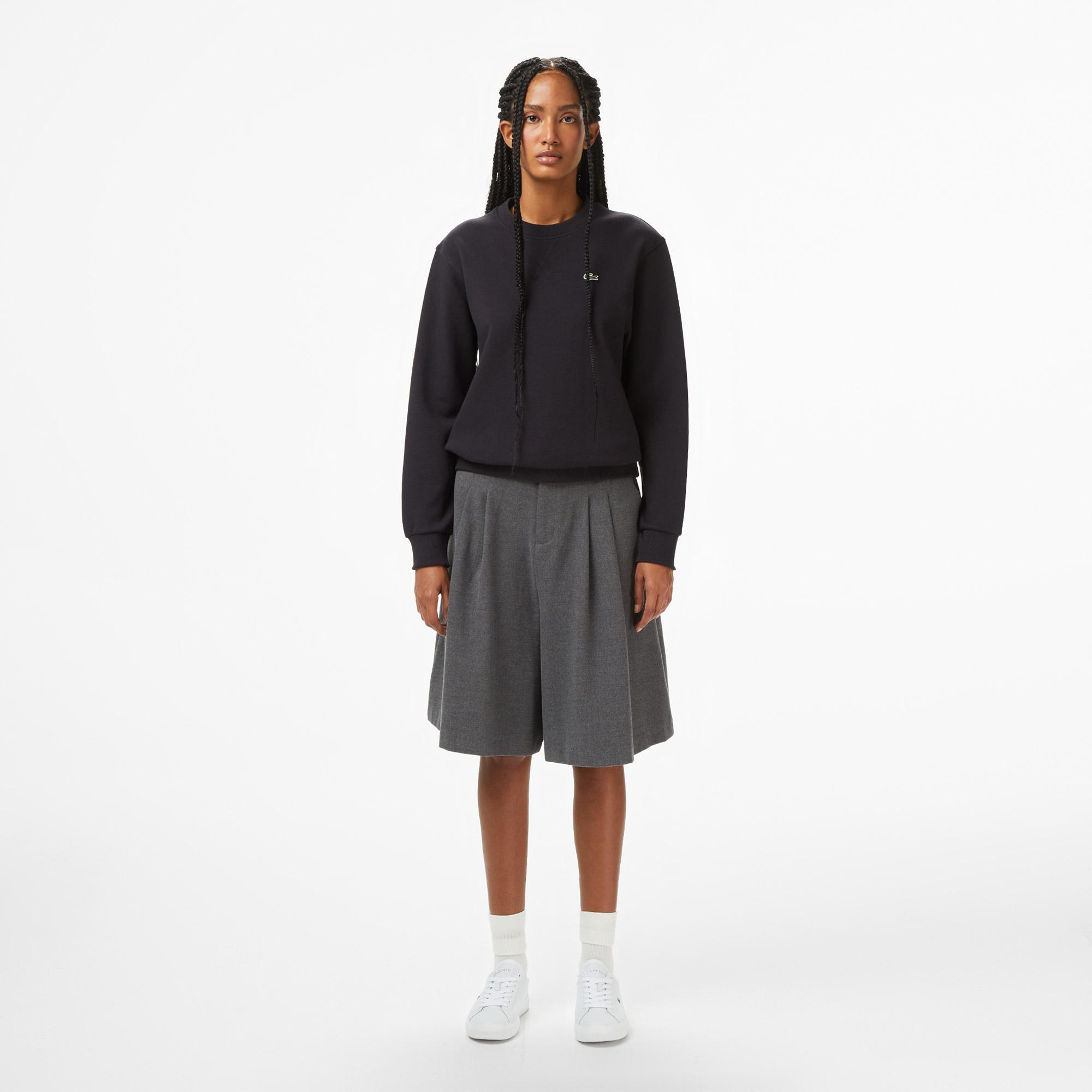 Lacoste Kadın Relaxed Fit Bisiklet Yaka Lacivert Sweatshirt