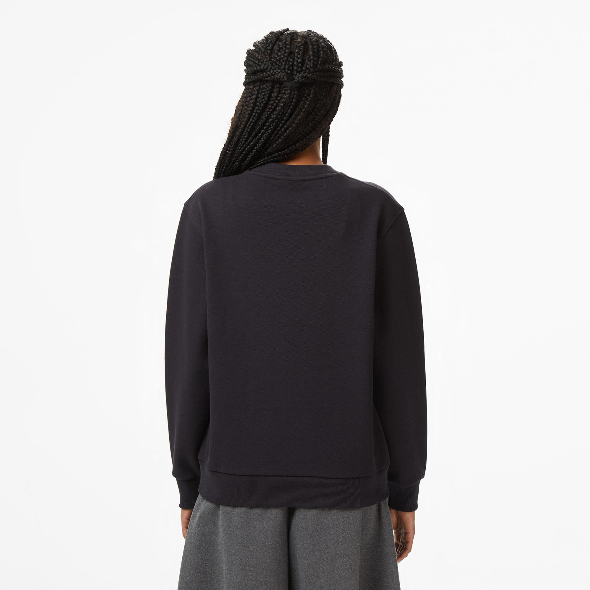 Lacoste Kadın Relaxed Fit Bisiklet Yaka Lacivert Sweatshirt