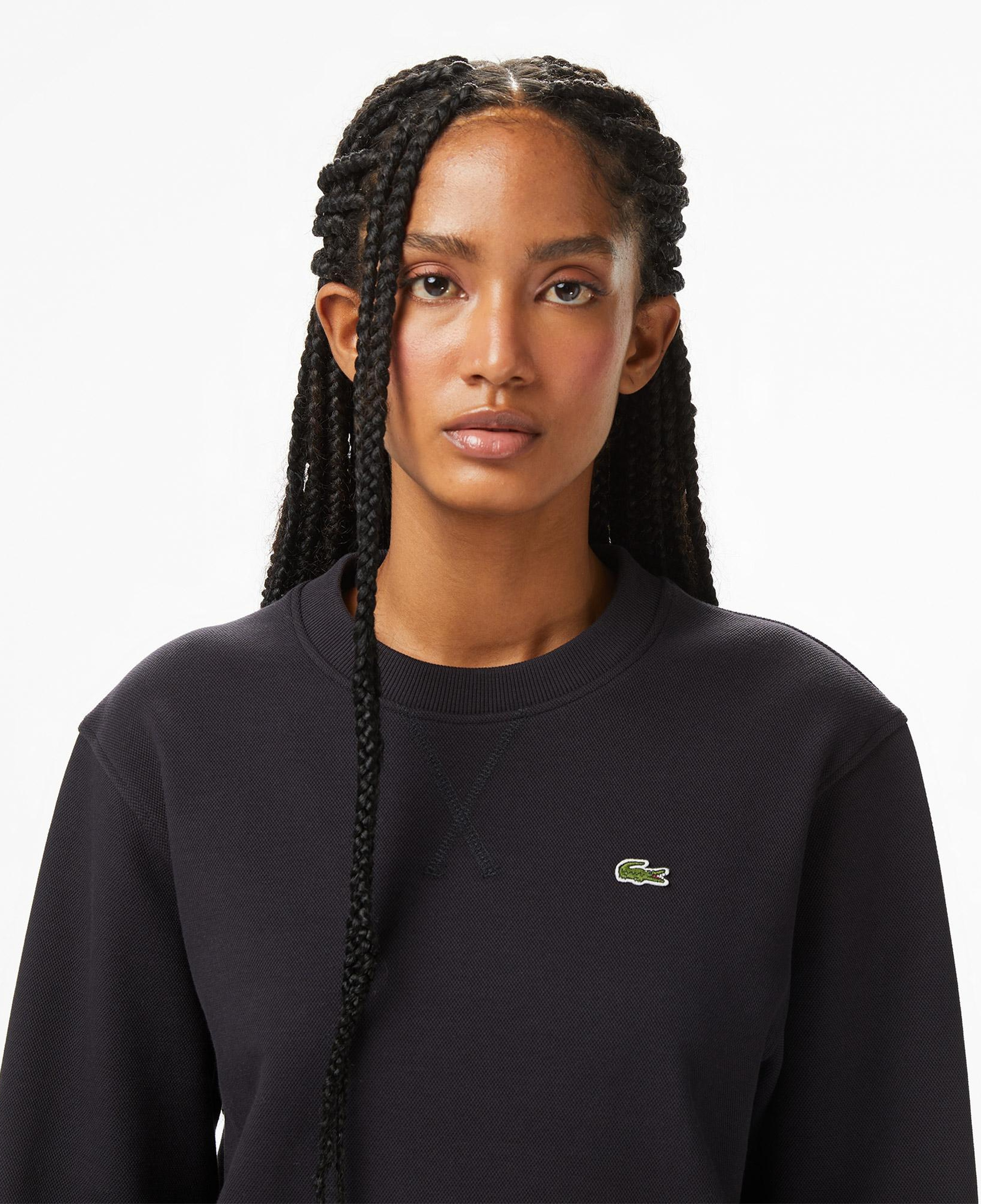 Lacoste Kadın Relaxed Fit Bisiklet Yaka Lacivert Sweatshirt