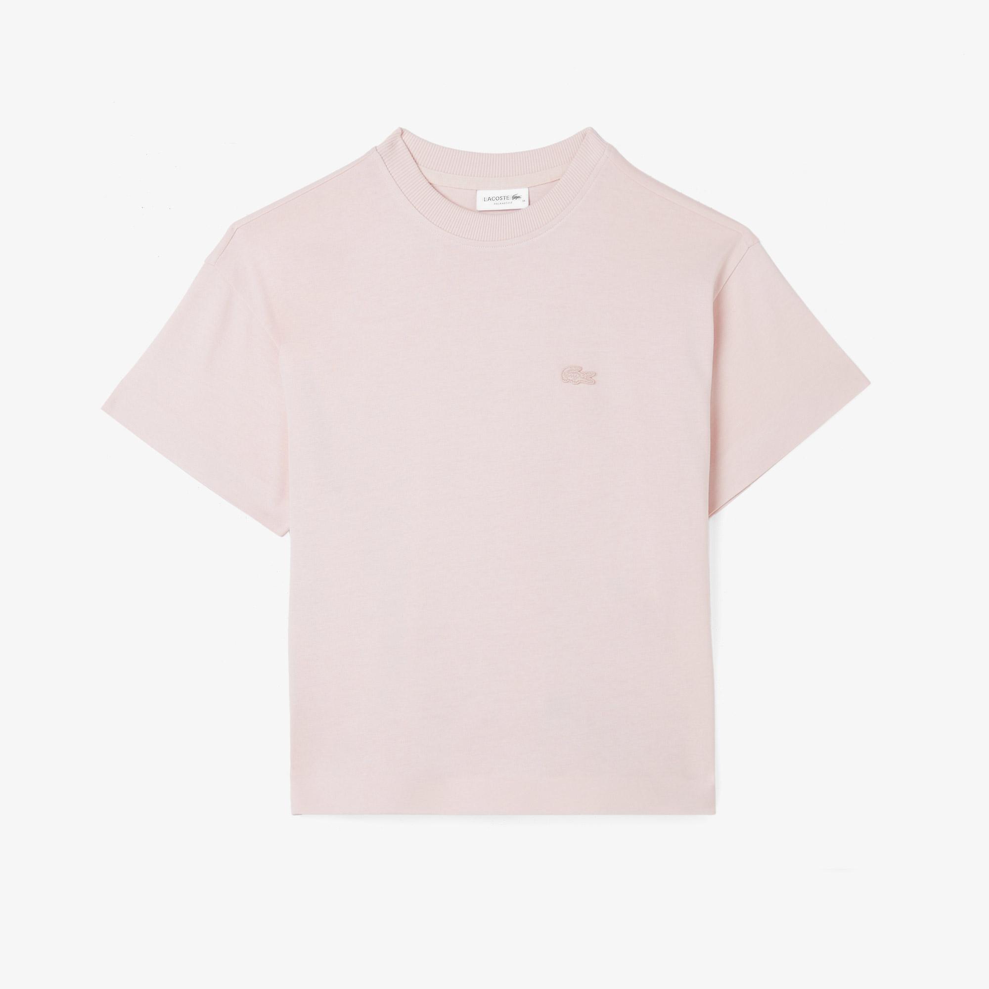 Lacoste Kadın Loose Fit Bisiklet Yaka Pembe T-Shirt