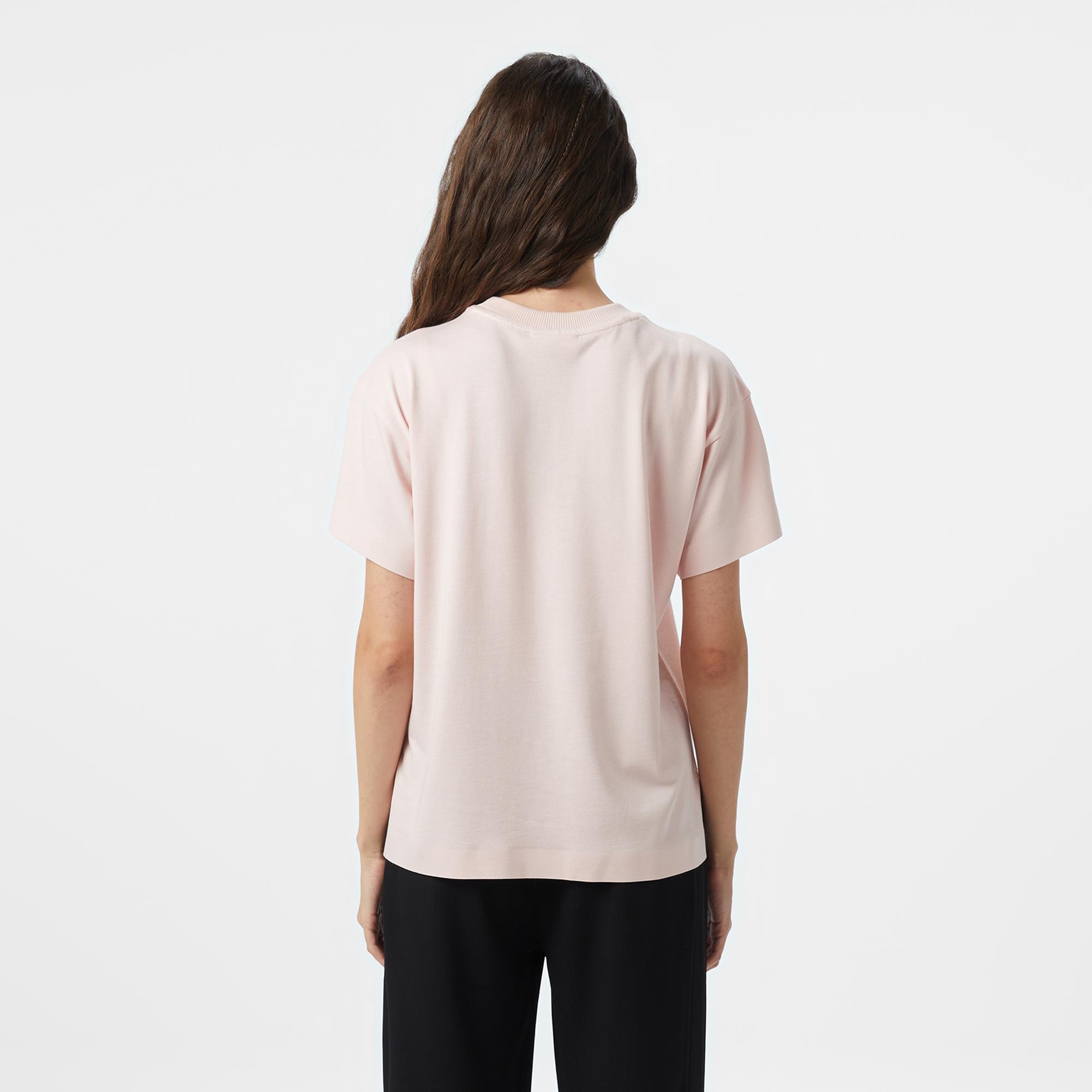 Lacoste Kadın Loose Fit Bisiklet Yaka Pembe T-Shirt