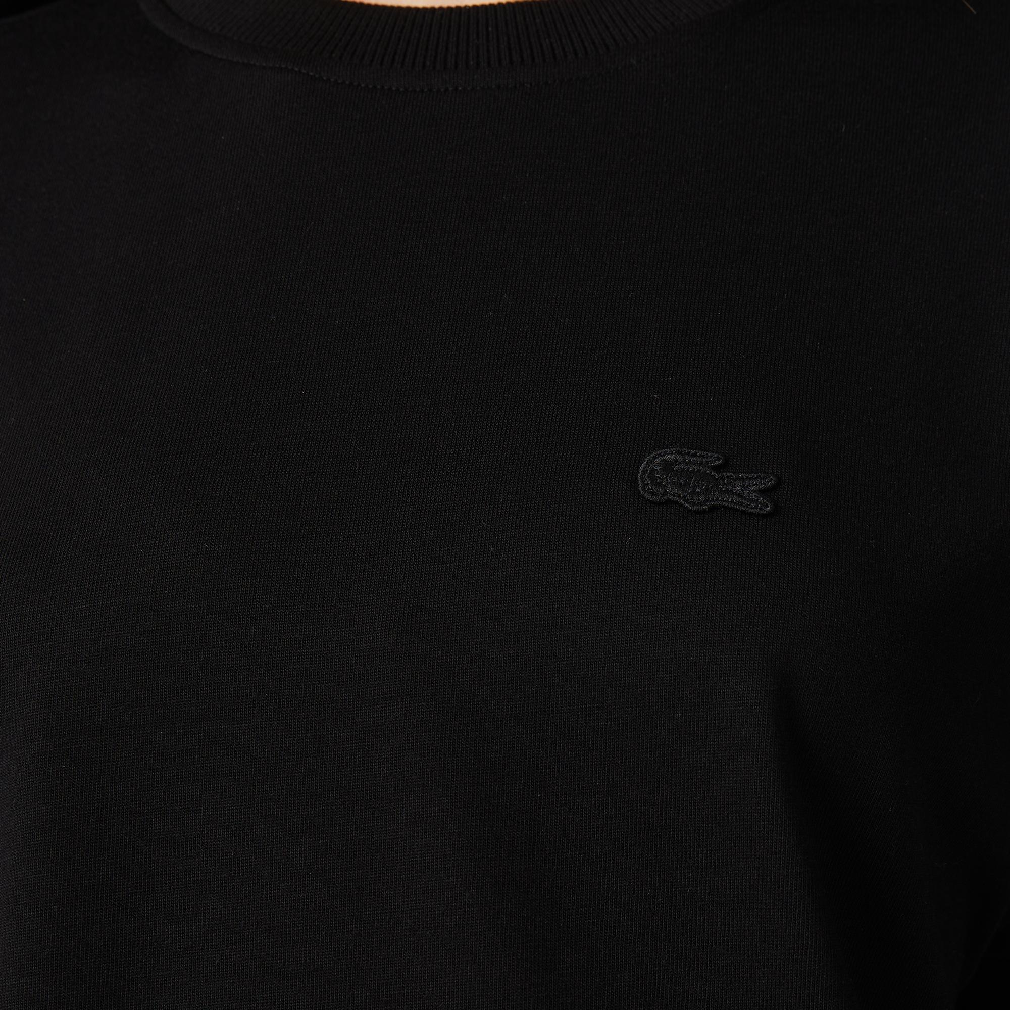 Lacoste Kadın Loose Fit Bisiklet Yaka Siyah T-Shirt
