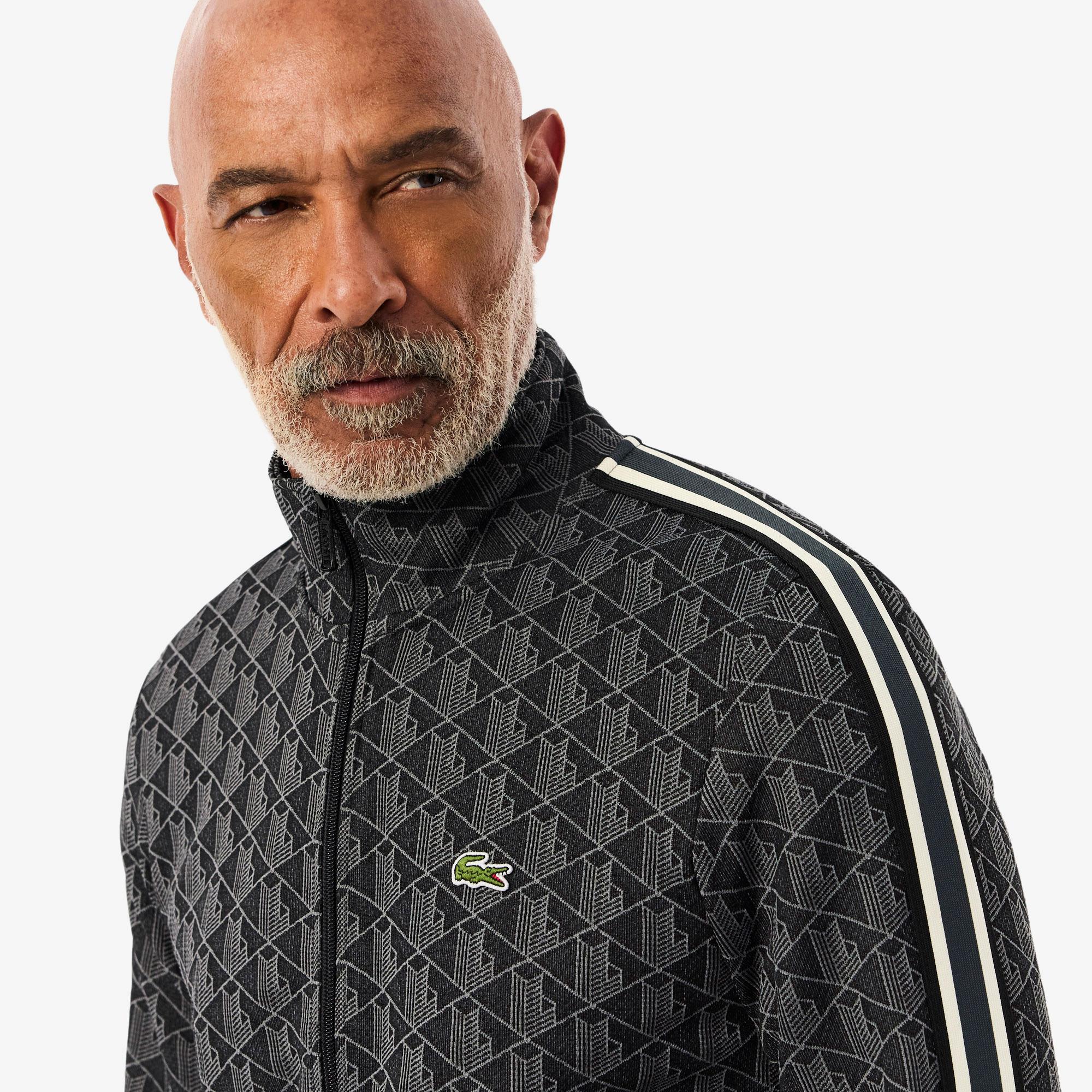 Lacoste Erkek Regular Fit Fermuarlı Monogram Siyah Sweatshirt