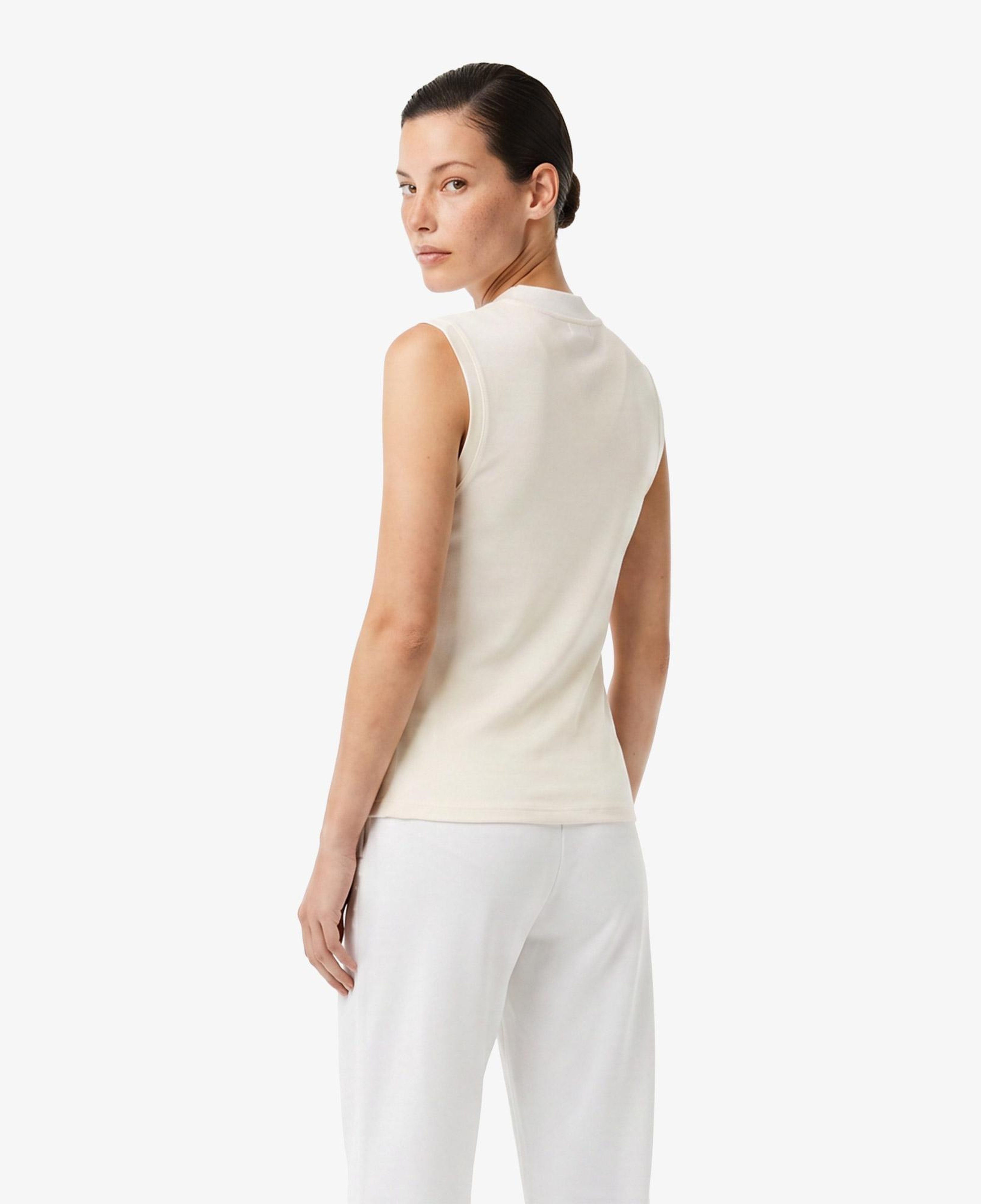 Lacoste Kadın Slim Fit V Yaka Beyaz T-Shirt