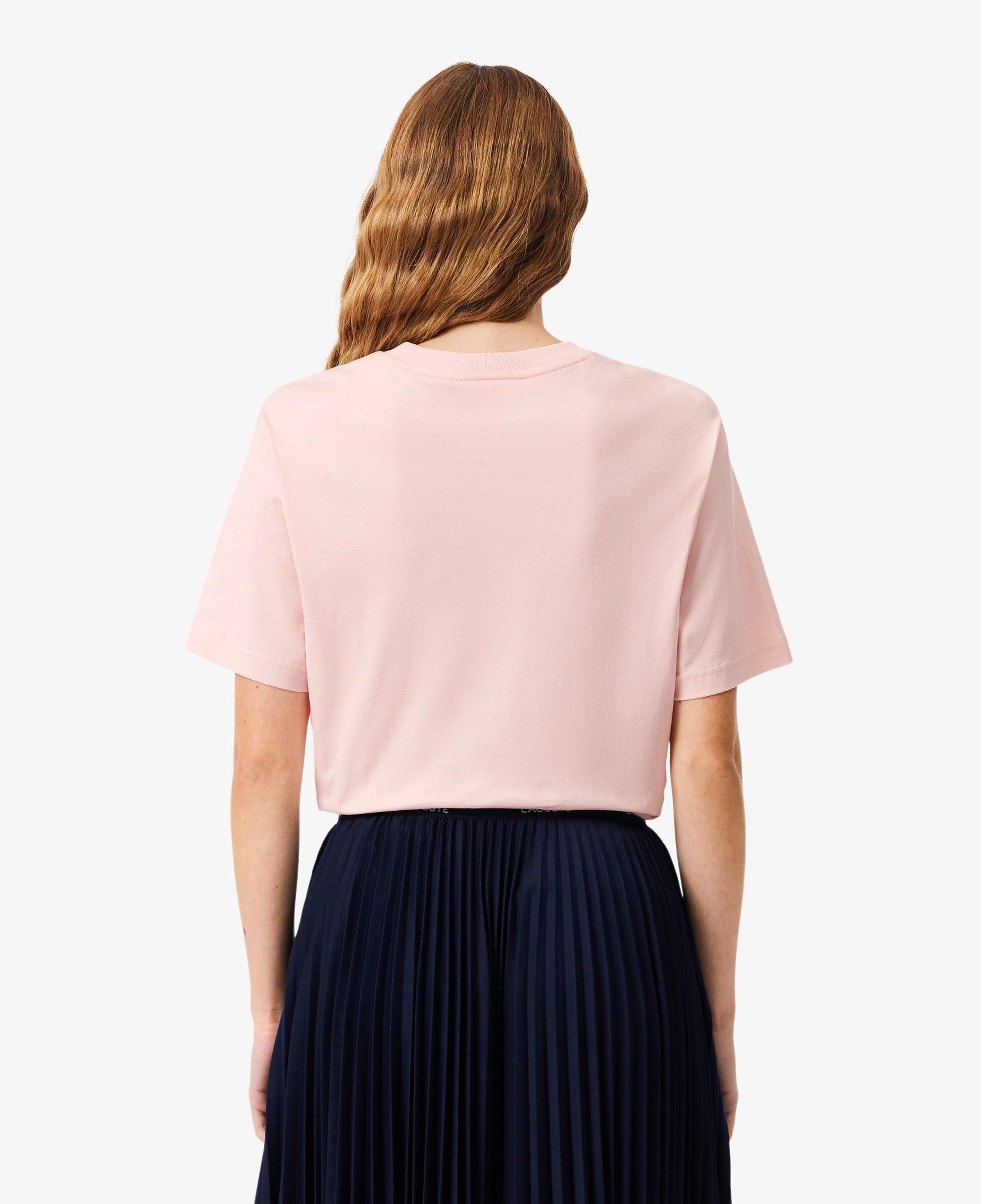 Lacoste Kadın Relaxed Fit Bisiklet Yaka Pembe T-Shirt