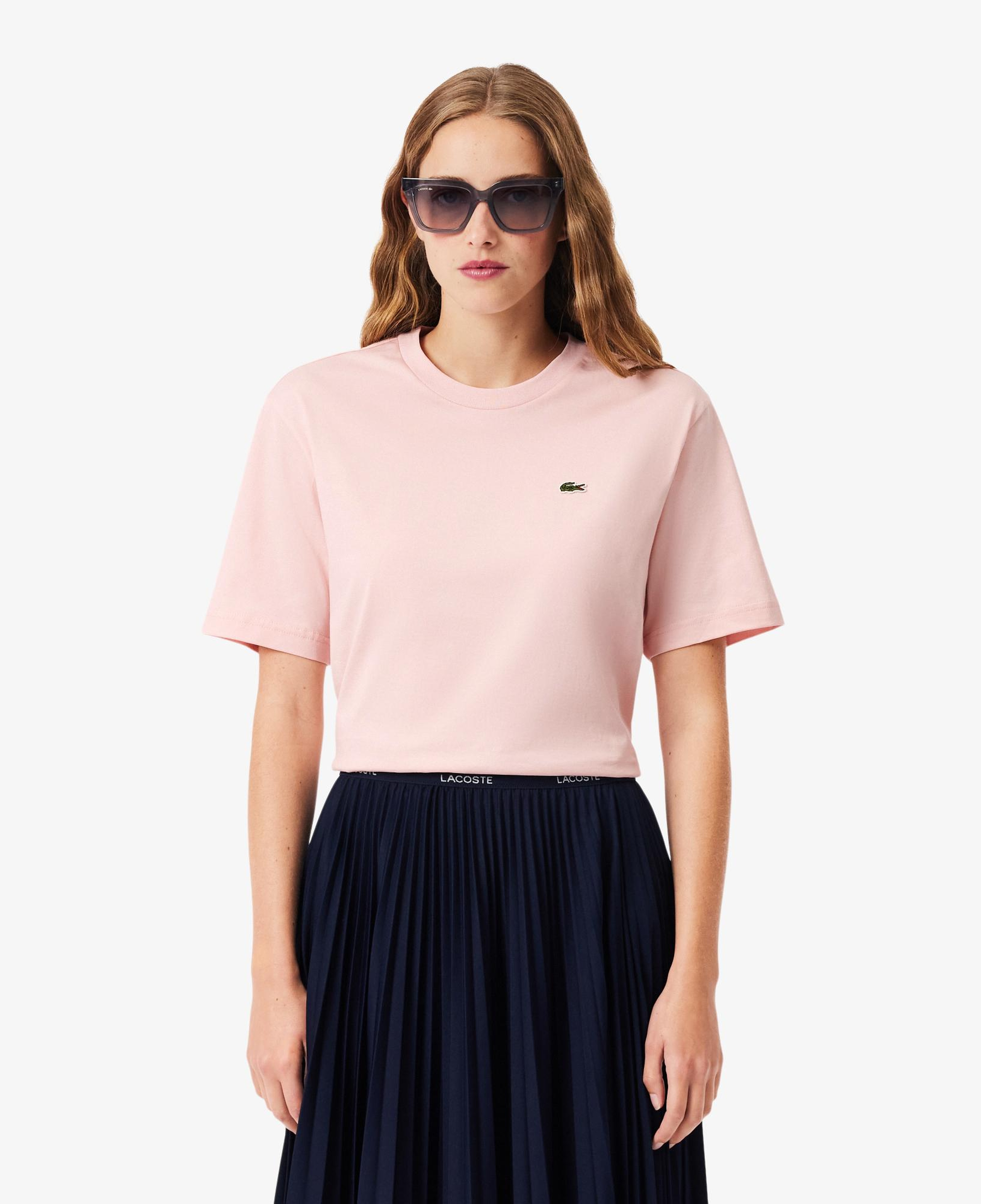 Lacoste Kadın Relaxed Fit Bisiklet Yaka Pembe T-Shirt
