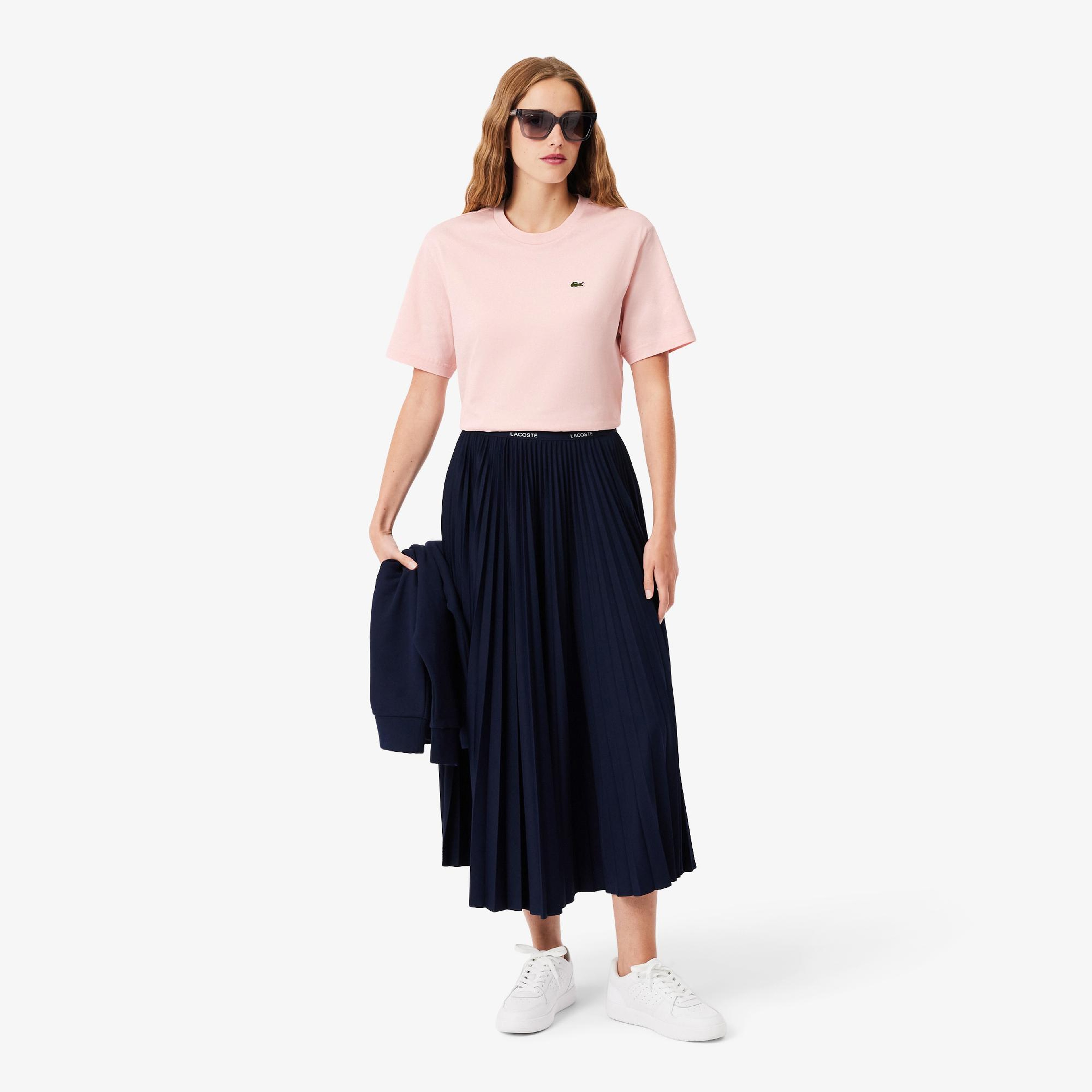 Lacoste Kadın Relaxed Fit Bisiklet Yaka Pembe T-Shirt