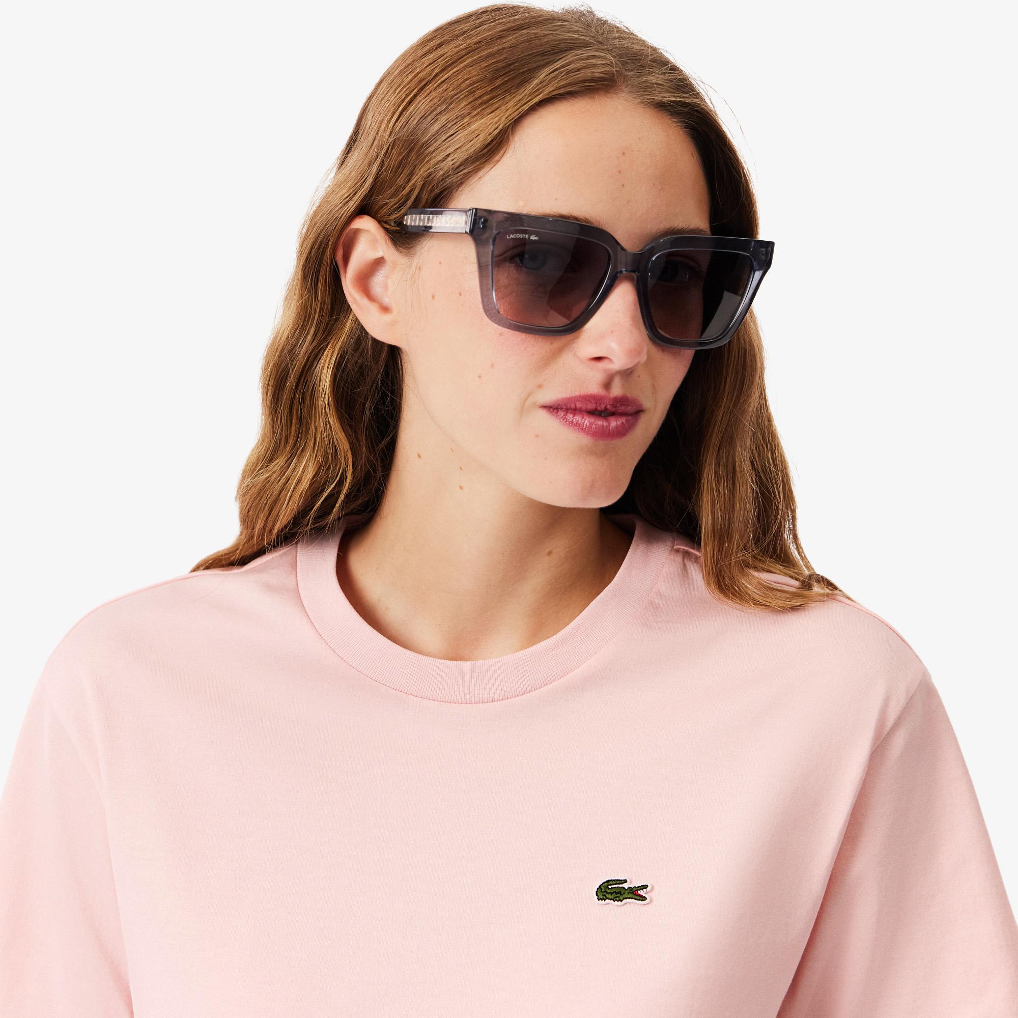 Lacoste Kadın Relaxed Fit Bisiklet Yaka Pembe T-Shirt