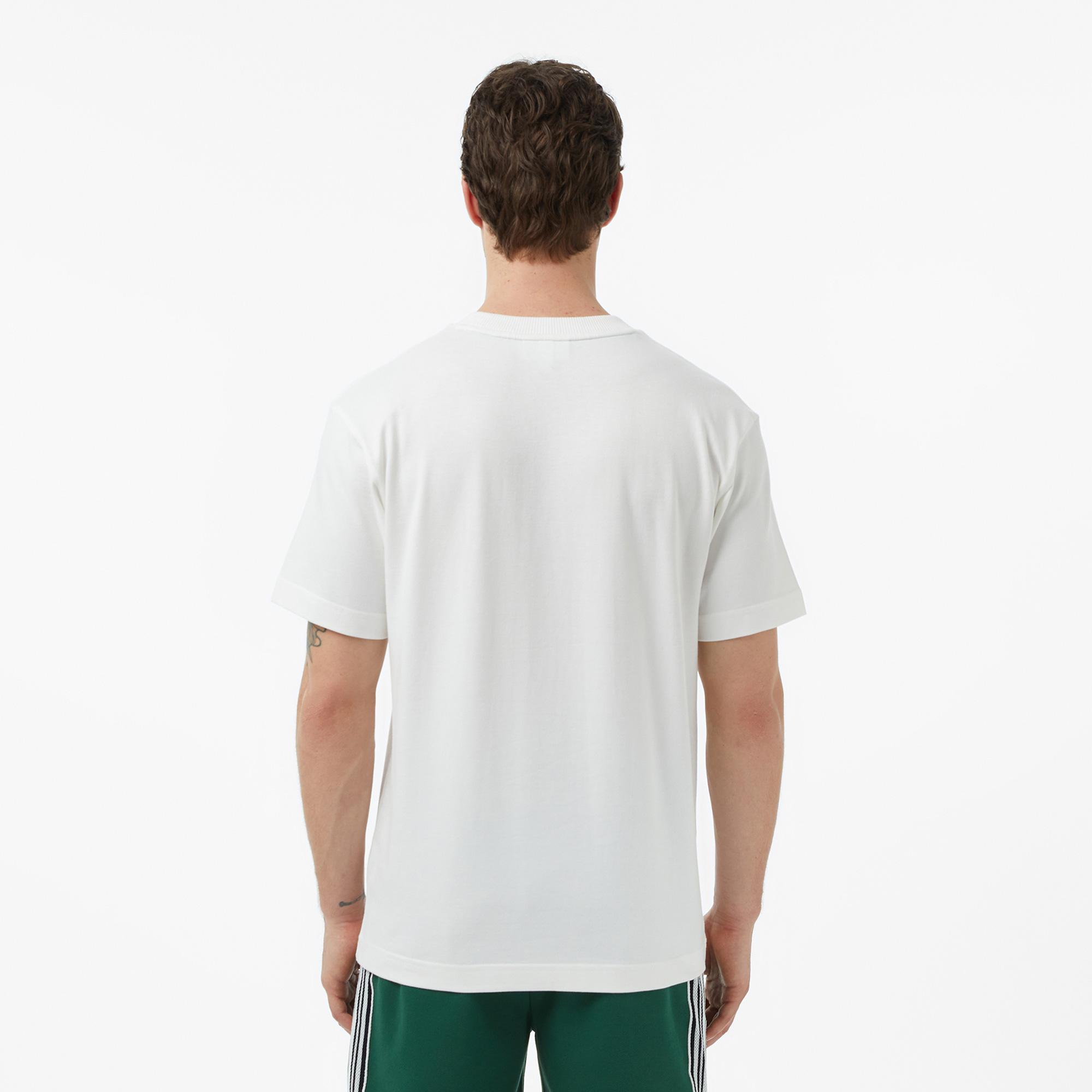 Lacoste Erkek Relaxed Fit Bisiklet Yaka Beyaz T-Shirt
