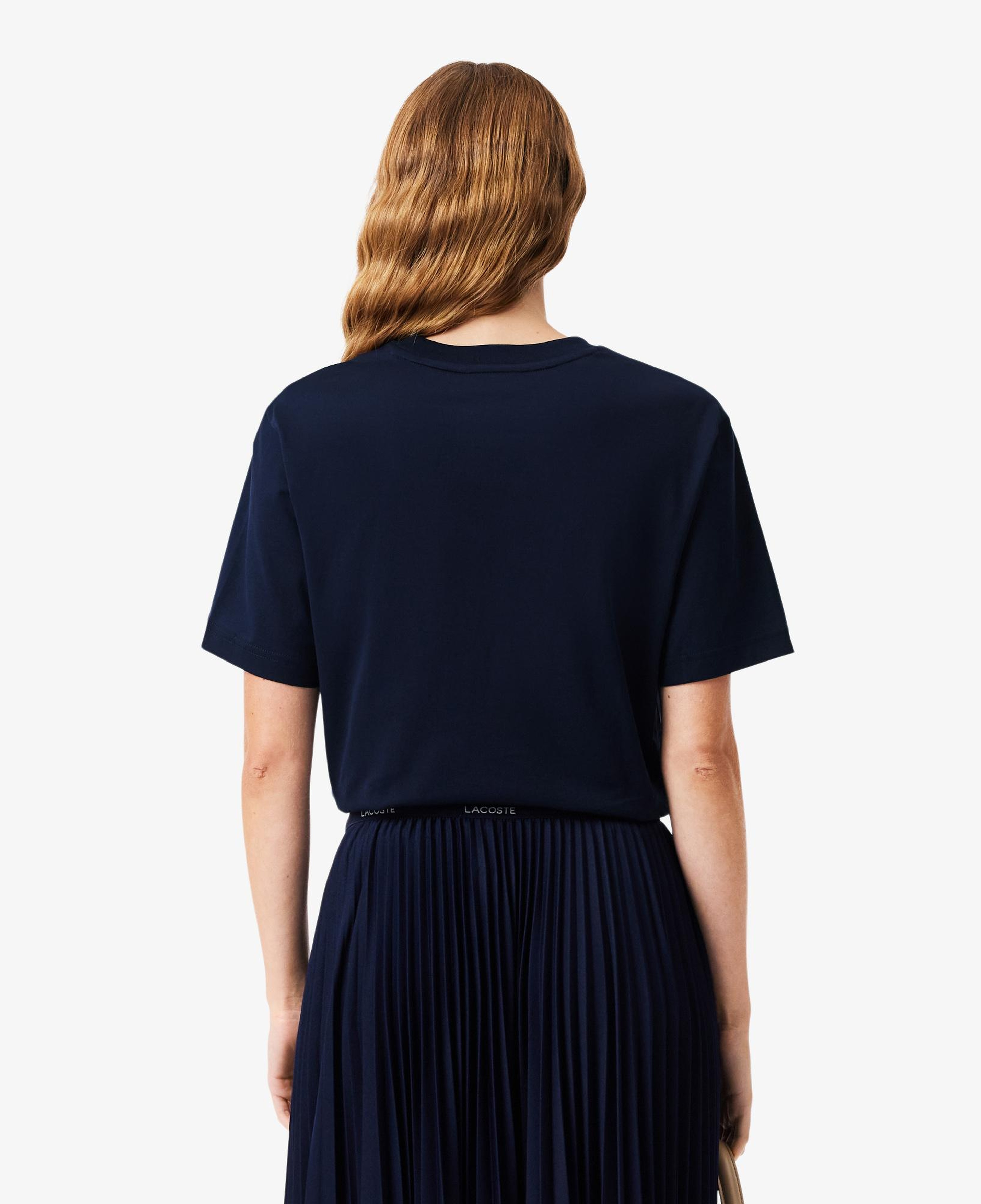 Lacoste Kadın Relaxed Fit Bisiklet Yaka Lacivert T-Shirt