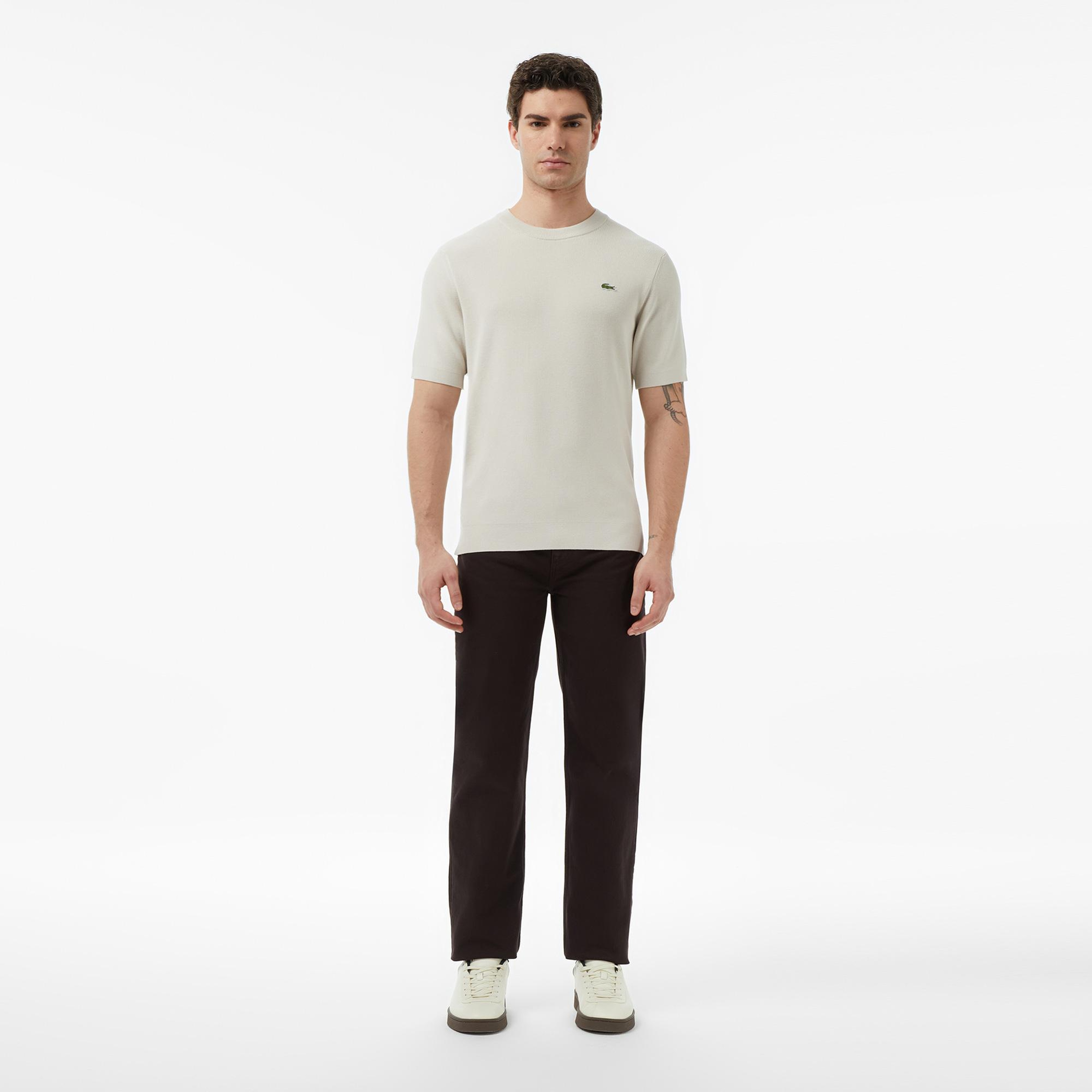 Lacoste Erkek Straight Fit Koyu Kahverengi Jean Pantolon