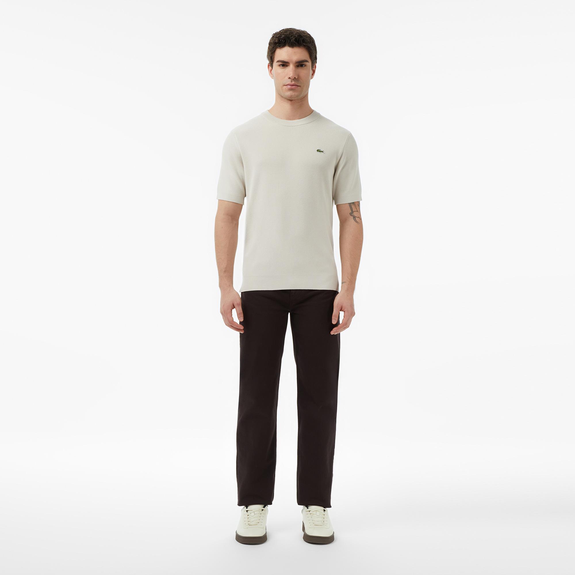 Lacoste Erkek Straight Fit Koyu Kahverengi Jean Pantolon