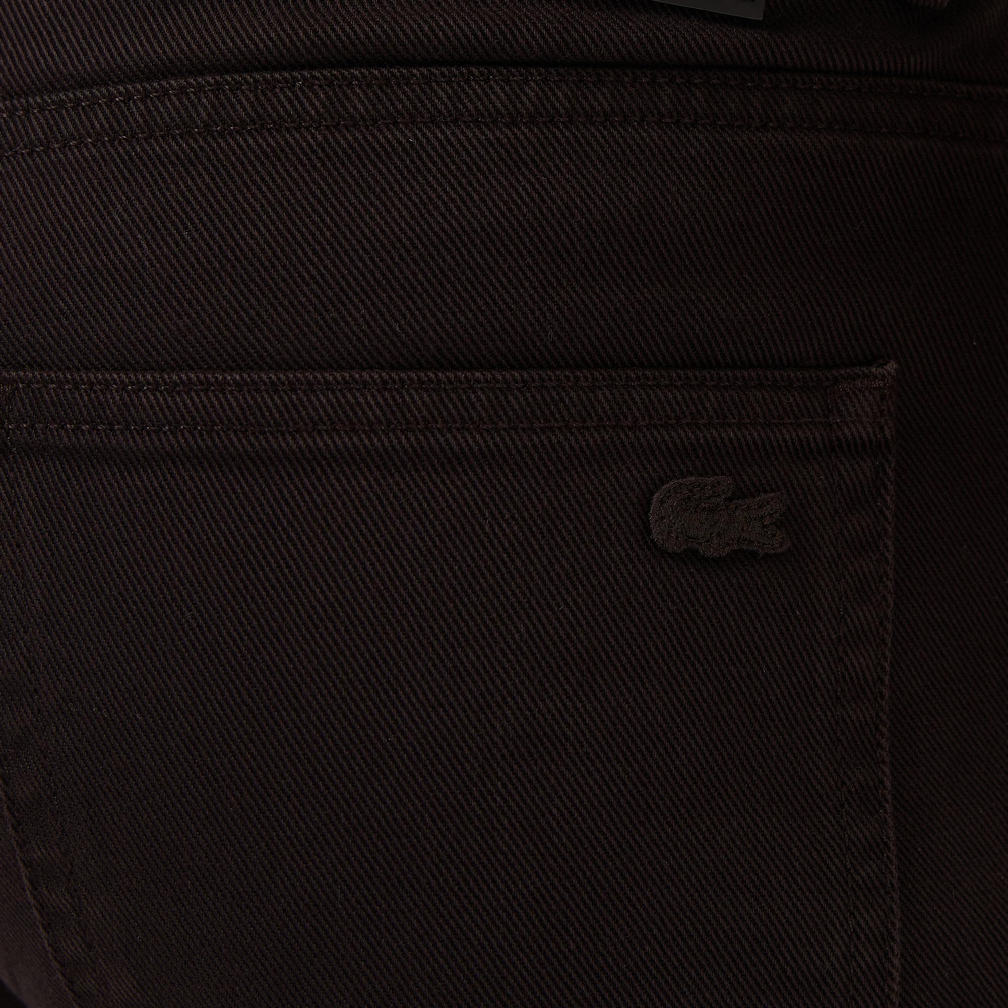 Lacoste Erkek Straight Fit Koyu Kahverengi Jean Pantolon