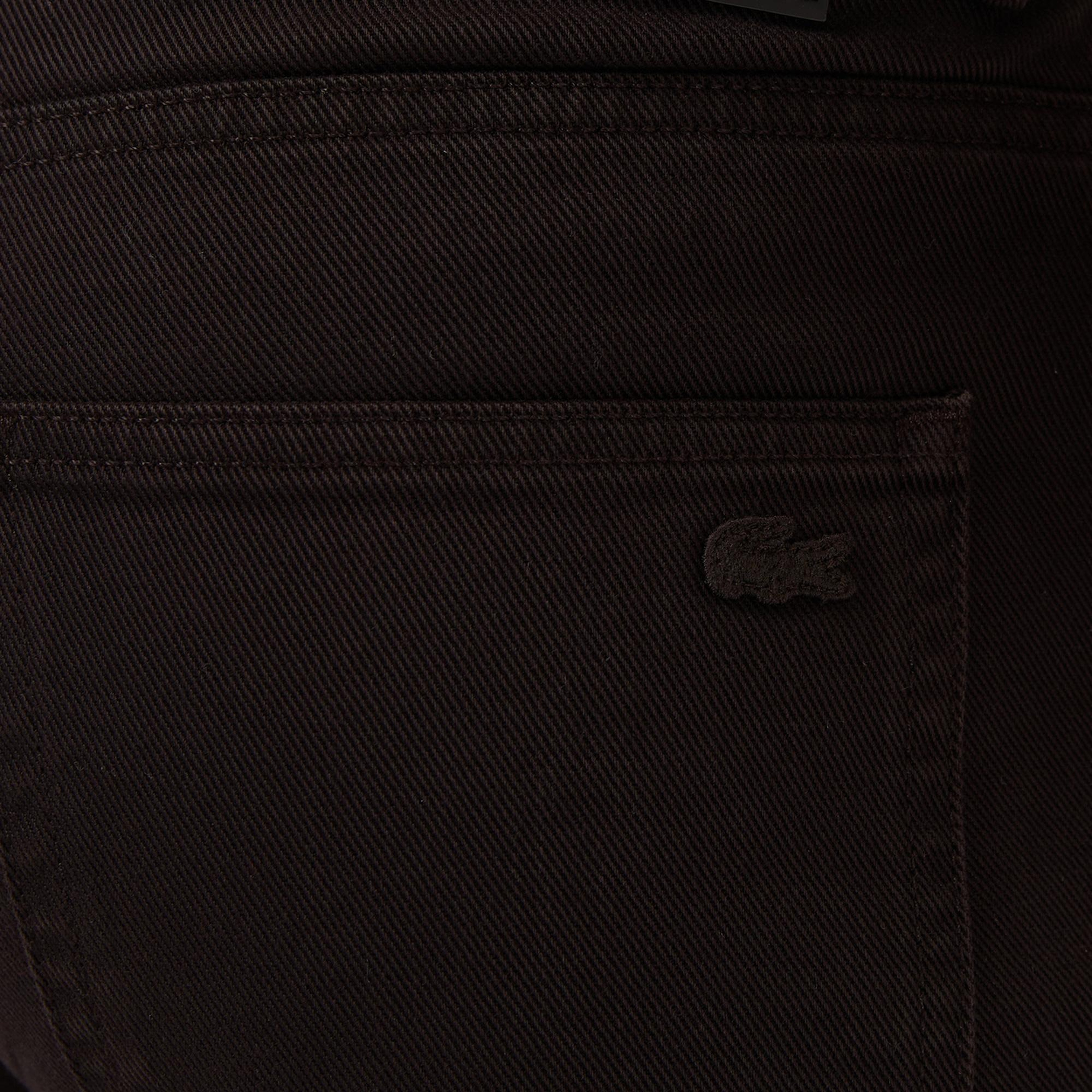 Lacoste Erkek Straight Fit Koyu Kahverengi Jean Pantolon