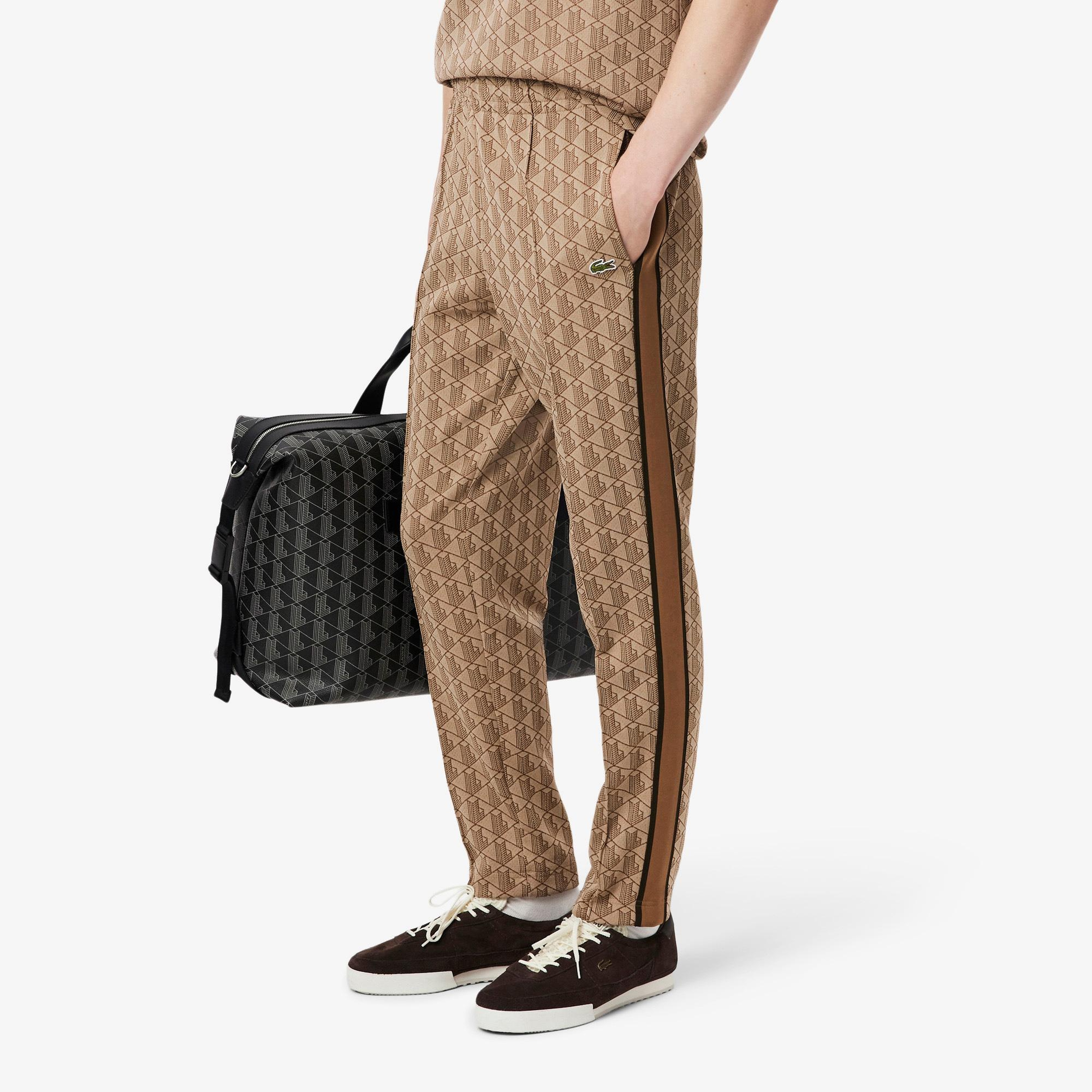 Lacoste Paris Erkek Regular Fit Monogram Açık Kahverengi Eşofman Altı