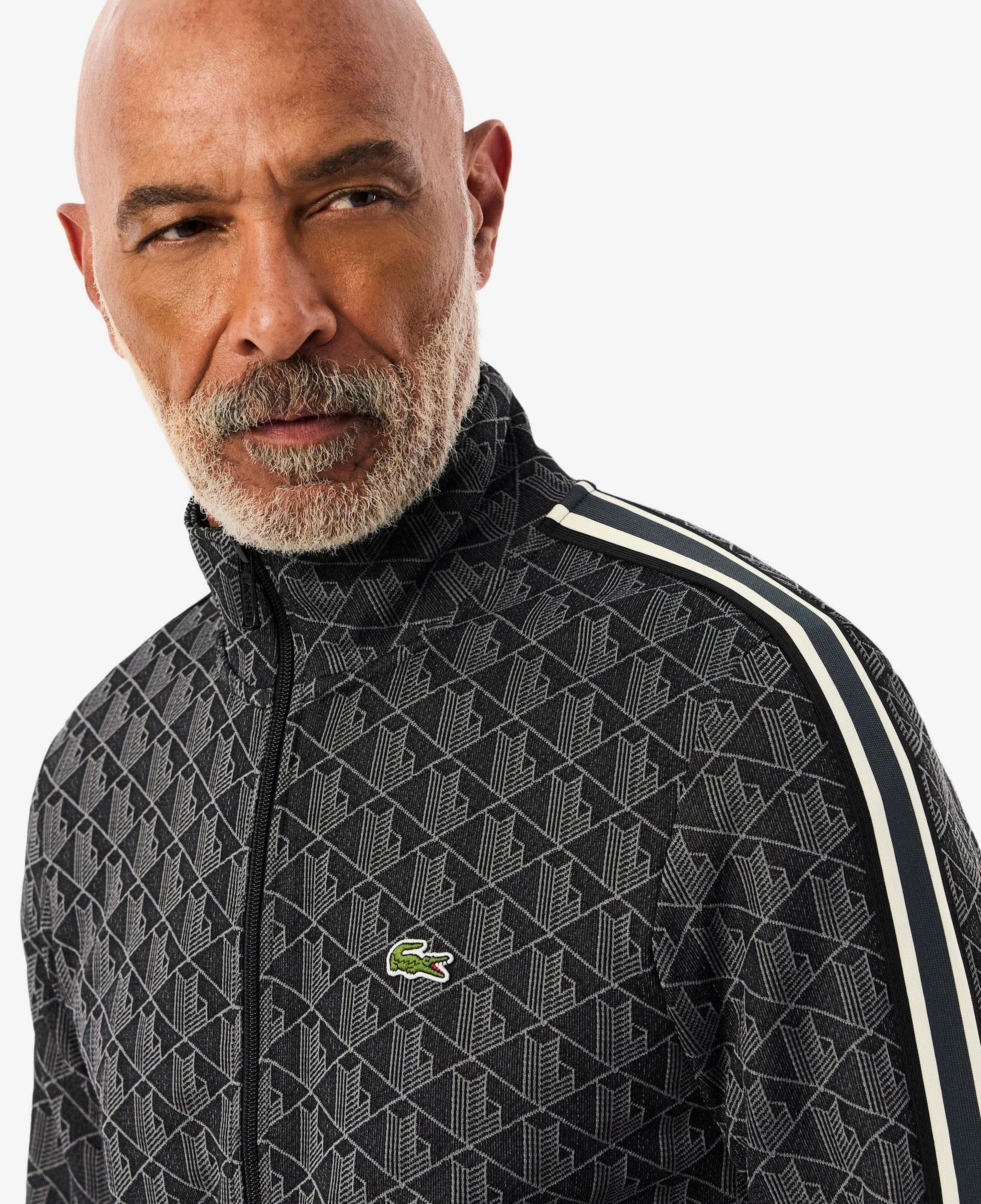 Lacoste Erkek Regular Fit Fermuarlı Monogram Siyah Sweatshirt