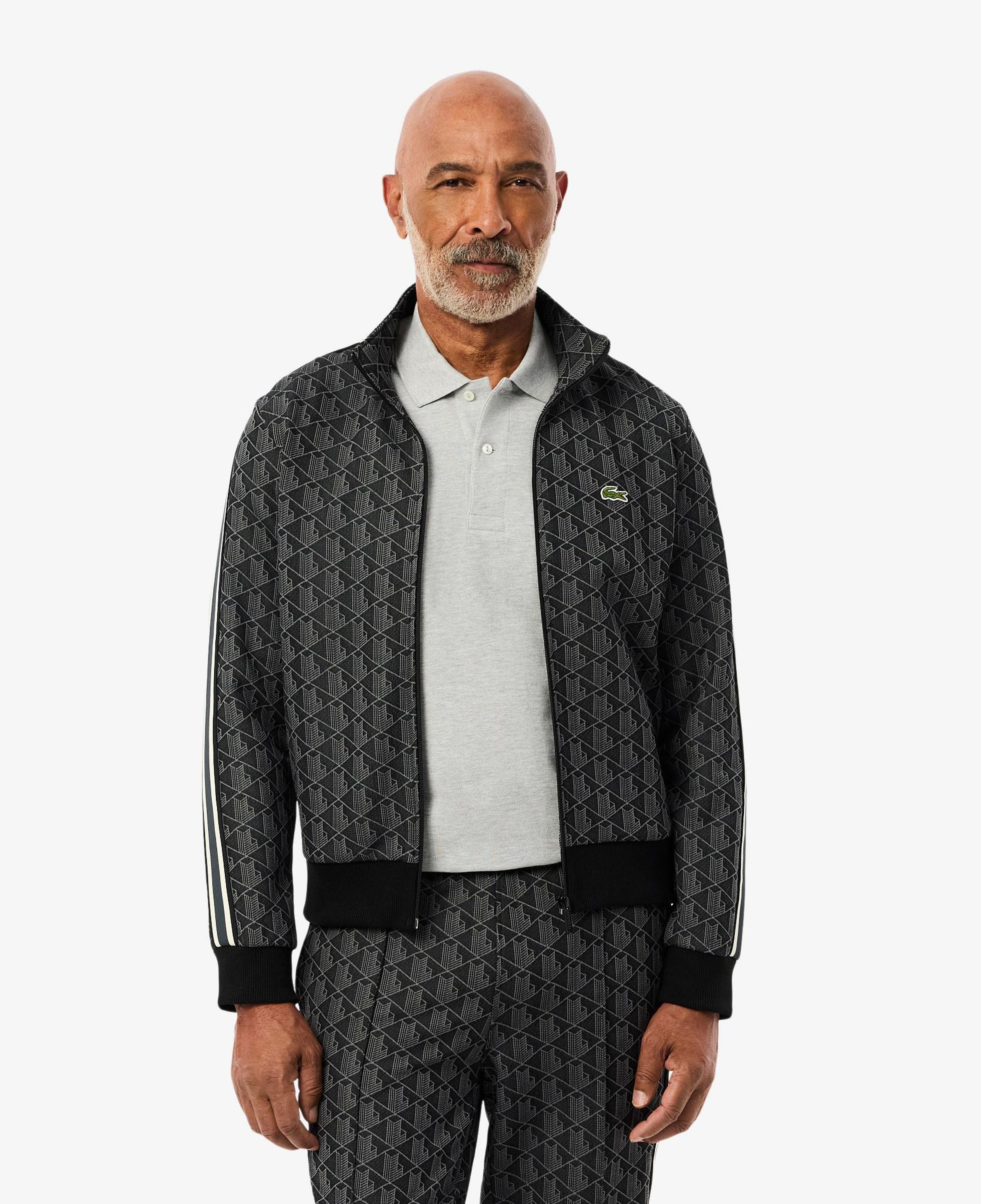 Lacoste Erkek Regular Fit Fermuarlı Monogram Siyah Sweatshirt