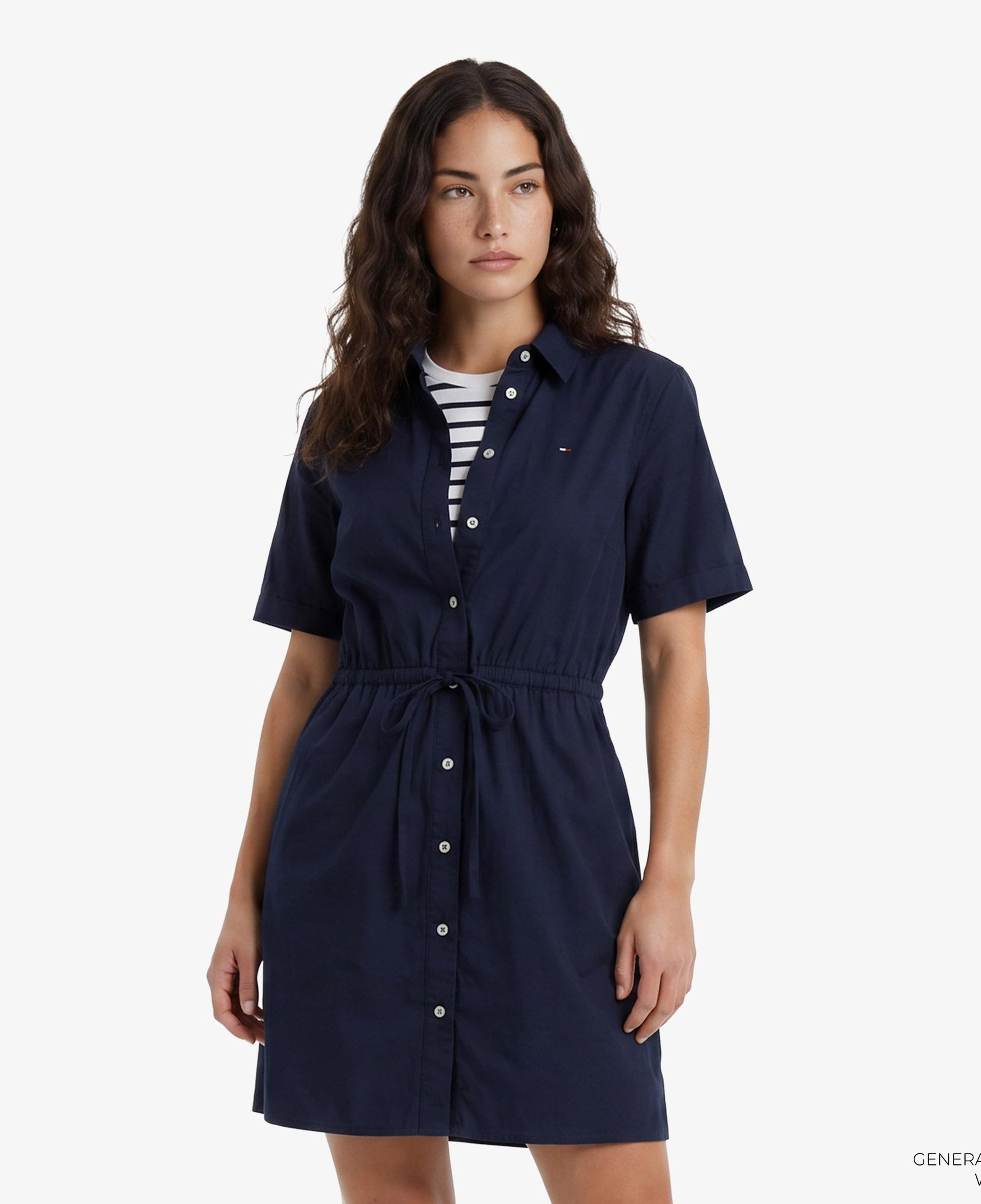 Tommy Hilfiger Poplin Kadın Lacivert Elbise