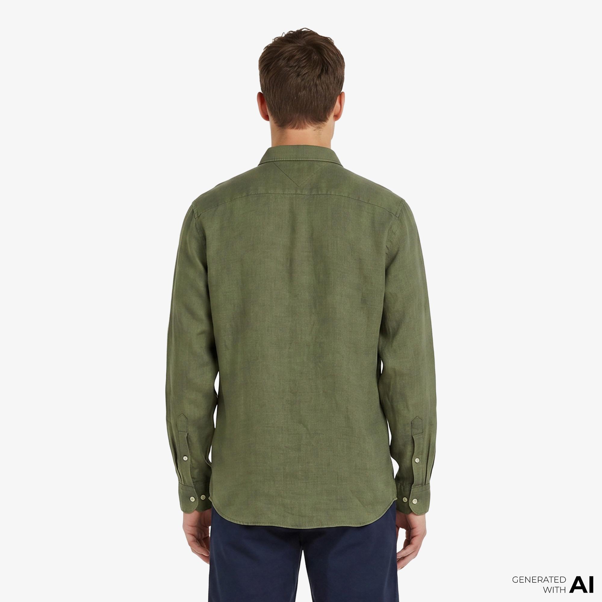 Tommy Hilfiger Seasonal Quality Erkek Yeşil Gömlek