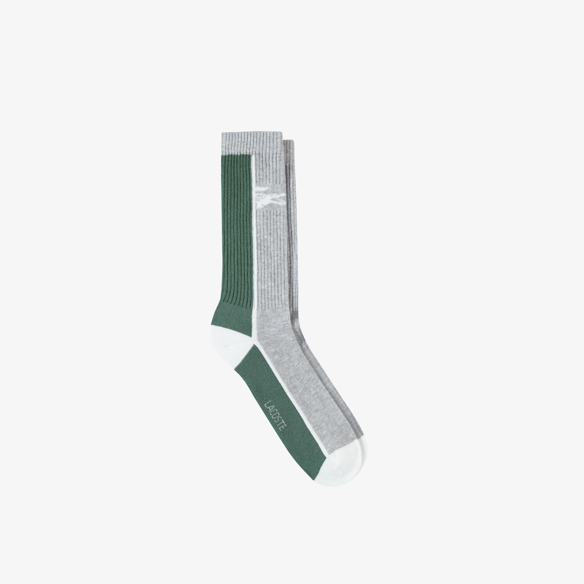 Lacoste Unisex Renk Bloklu Yeşil Çorap