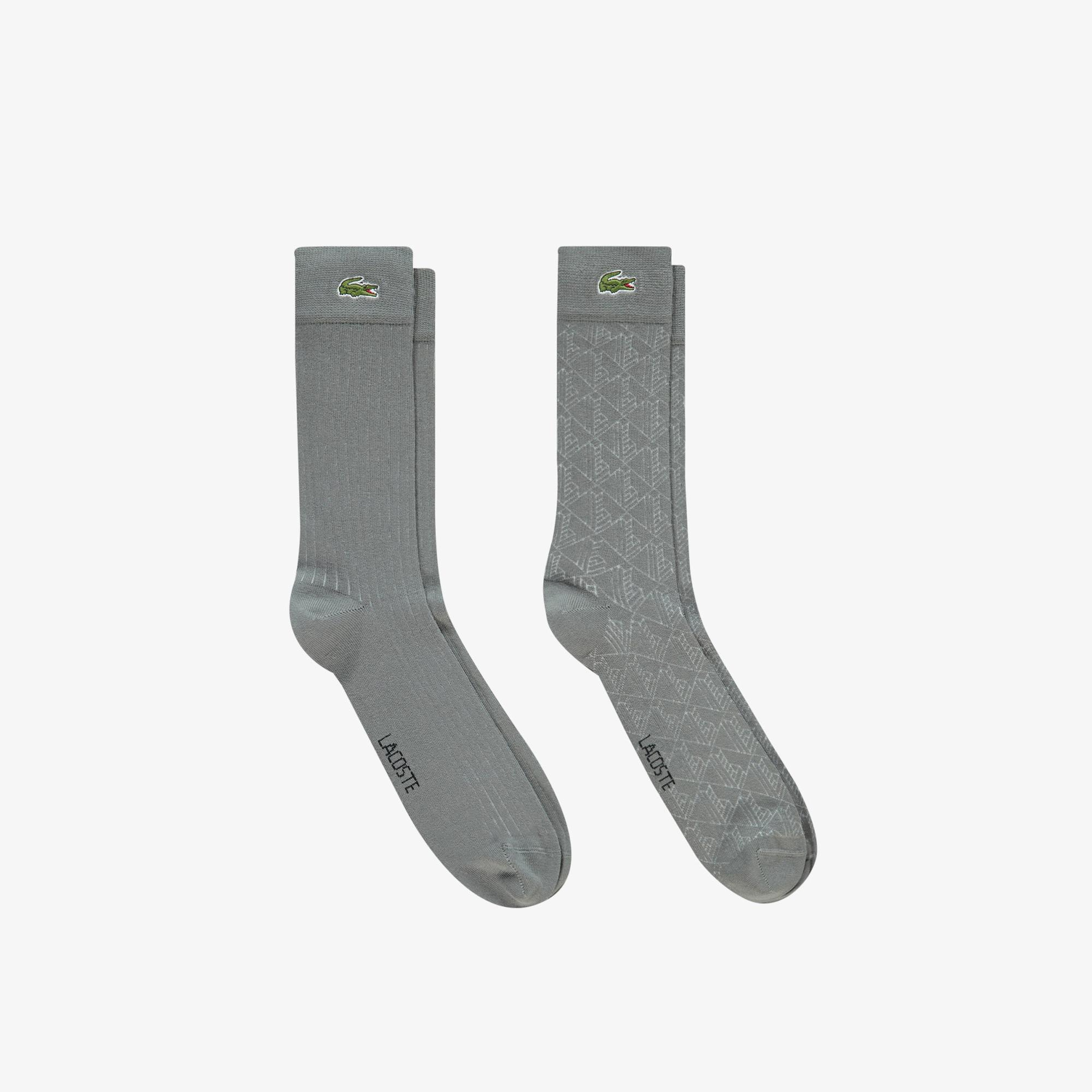 Lacoste Erkek Baskılı Koyu Gri Çorap