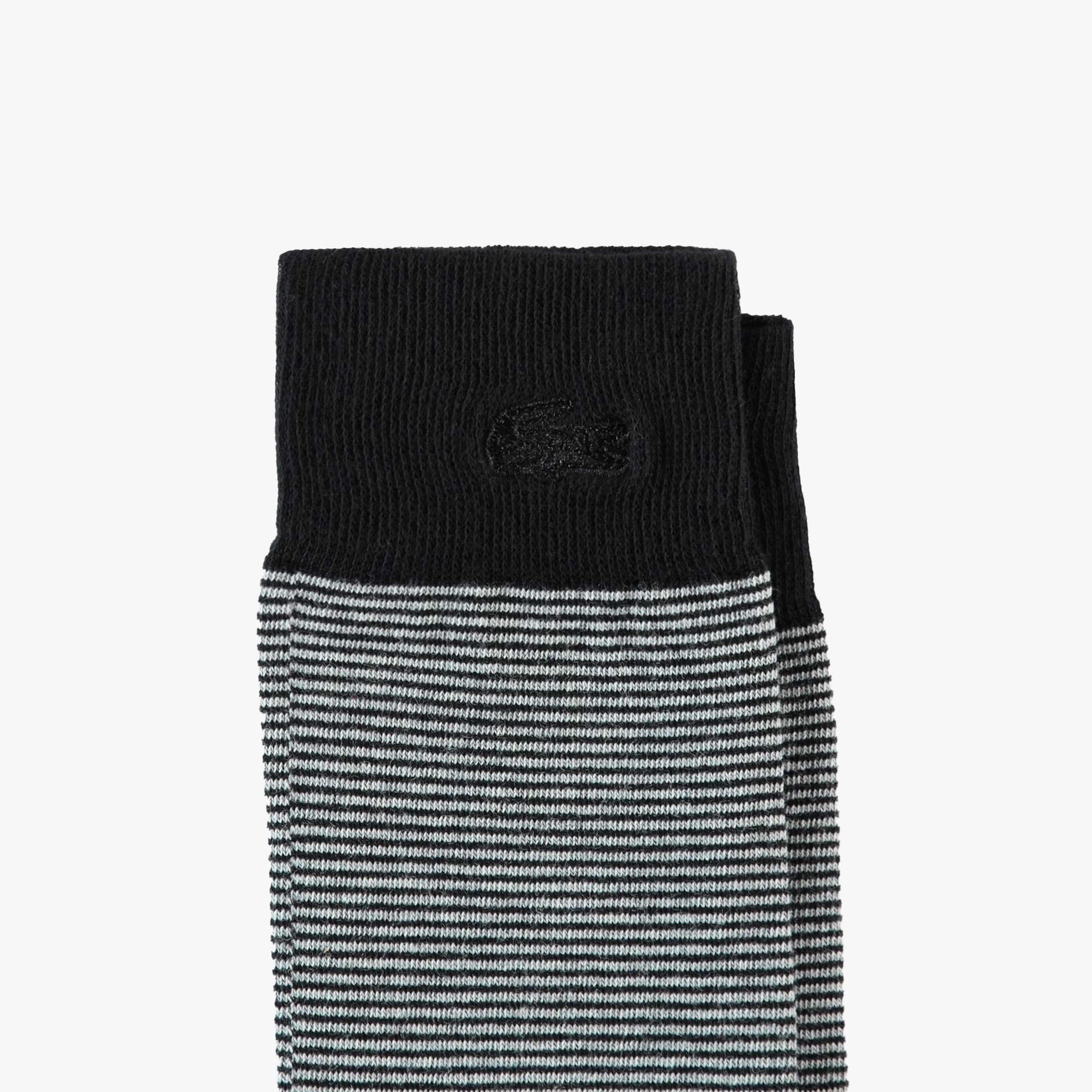 Lacoste Erkek Çizgili Siyah Çorap
