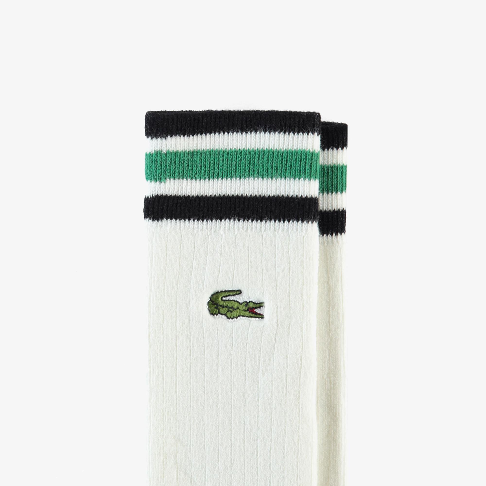 Lacoste Erkek Çizgili Beyaz Çorap