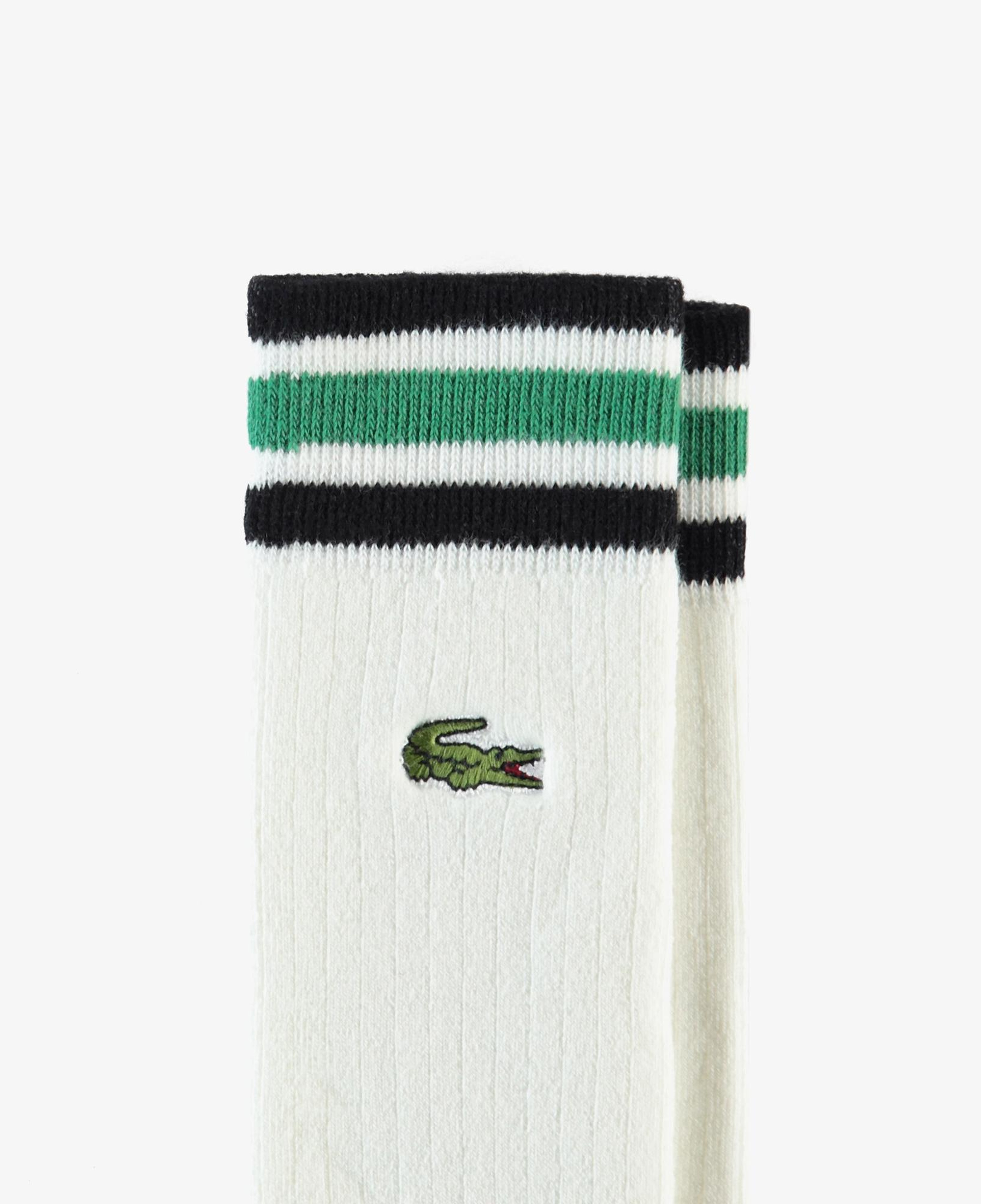 Lacoste Erkek Çizgili Beyaz Çorap