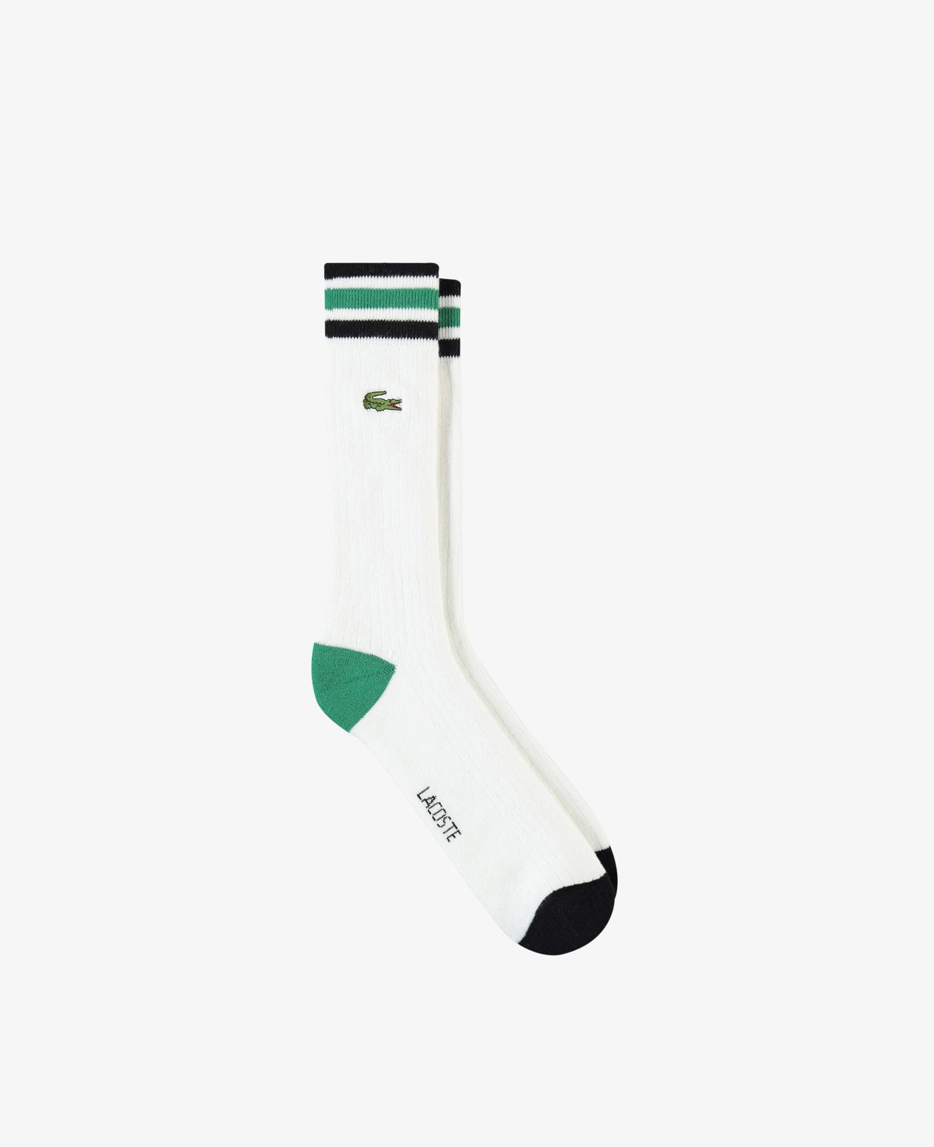 Lacoste Erkek Çizgili Beyaz Çorap