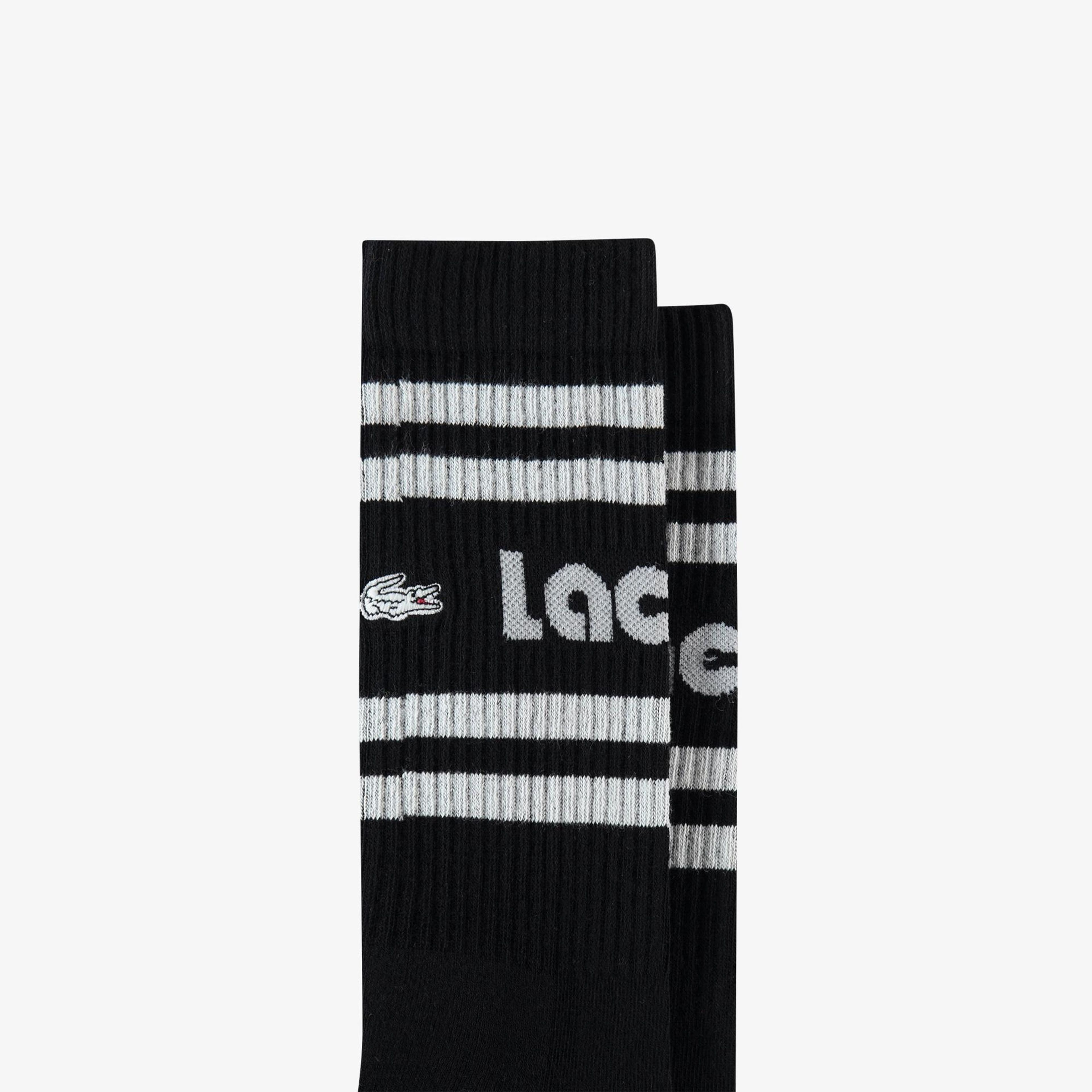 Lacoste Unisex Baskılı Siyah Çorap