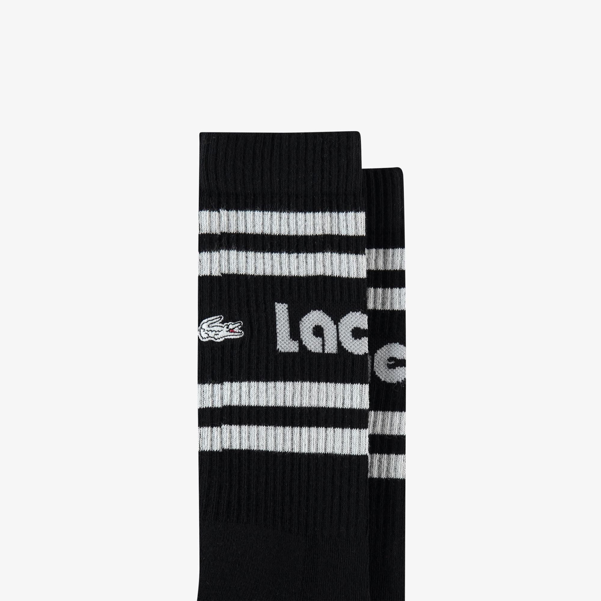Lacoste Unisex Baskılı Siyah Çorap