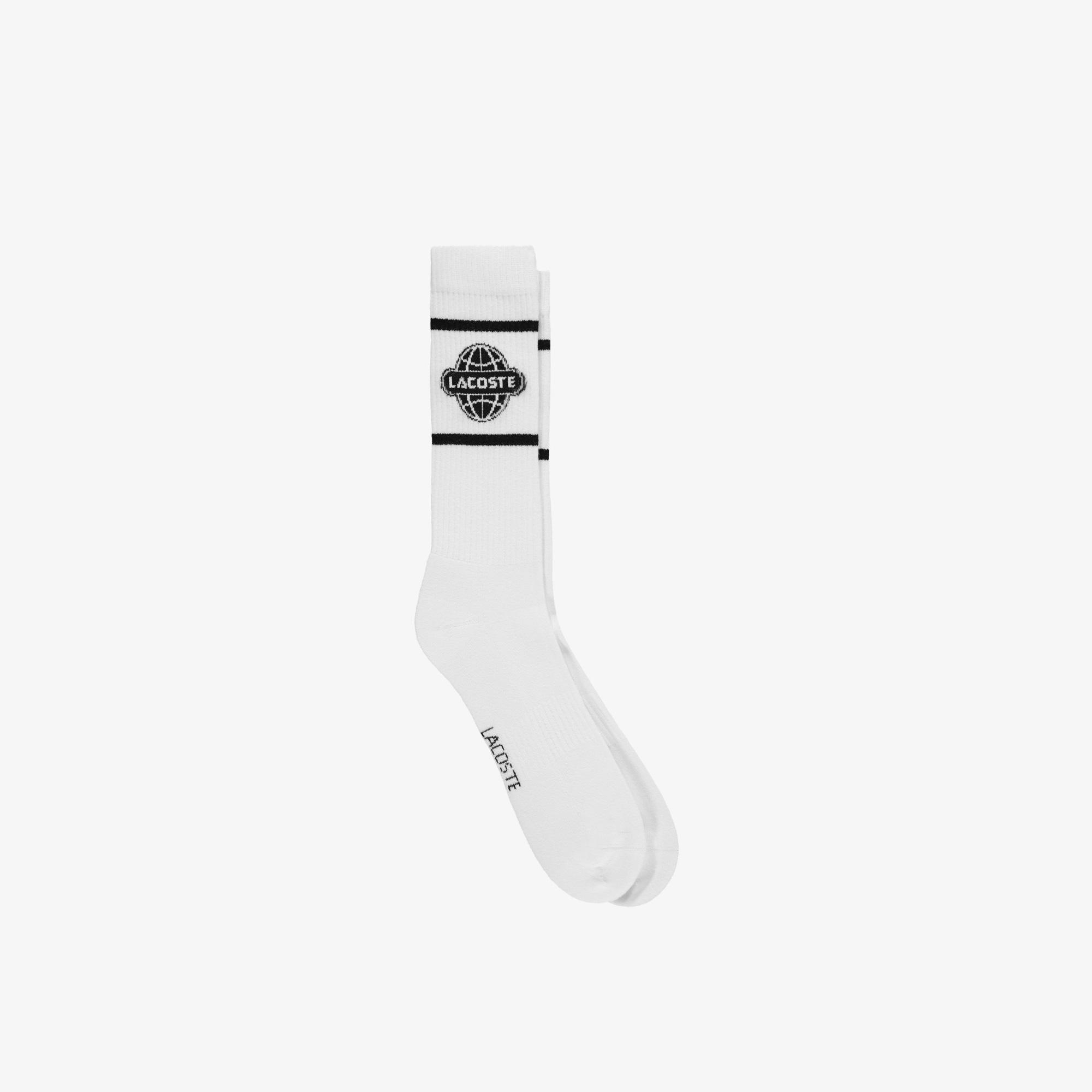 Lacoste Unisex Baskılı Beyaz Çorap